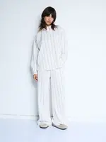 ICHI ICHI Pantalon IHNamia - Birch W/Blue Stripe