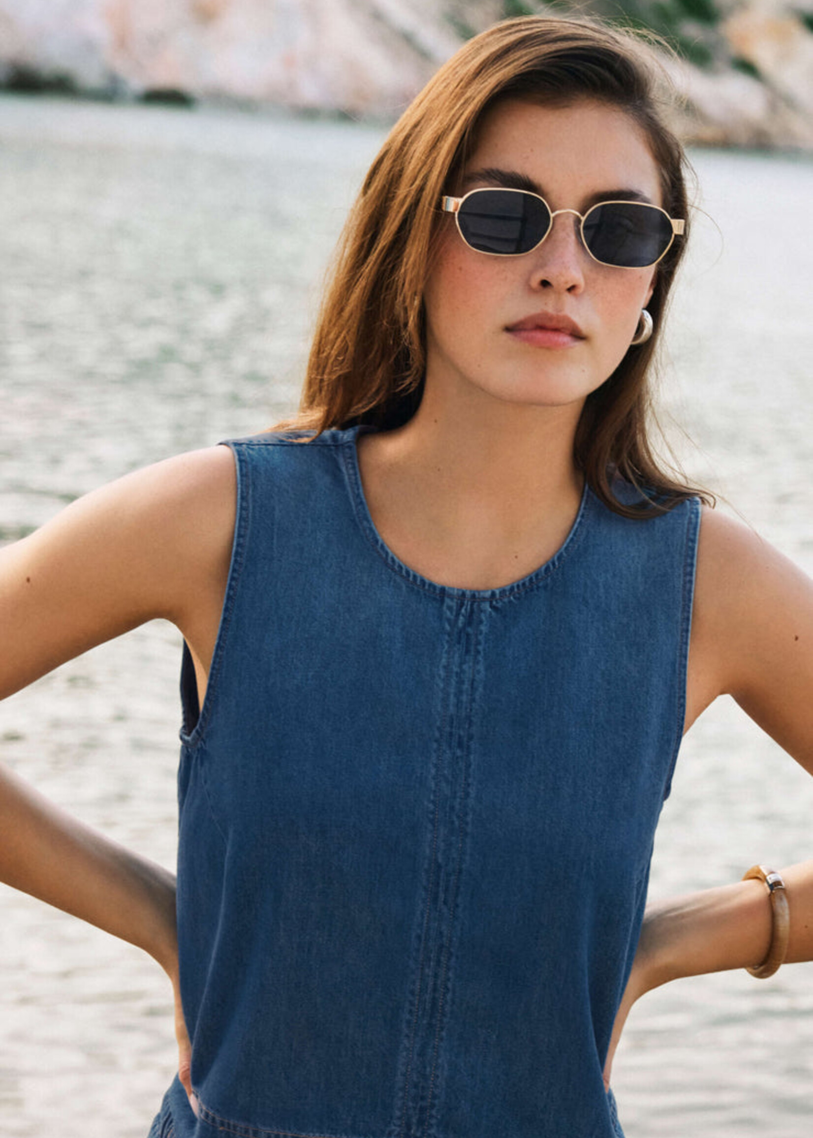 Z-Supply Z-Supply Débardeur En Denim Sun Seeker - Deep Water