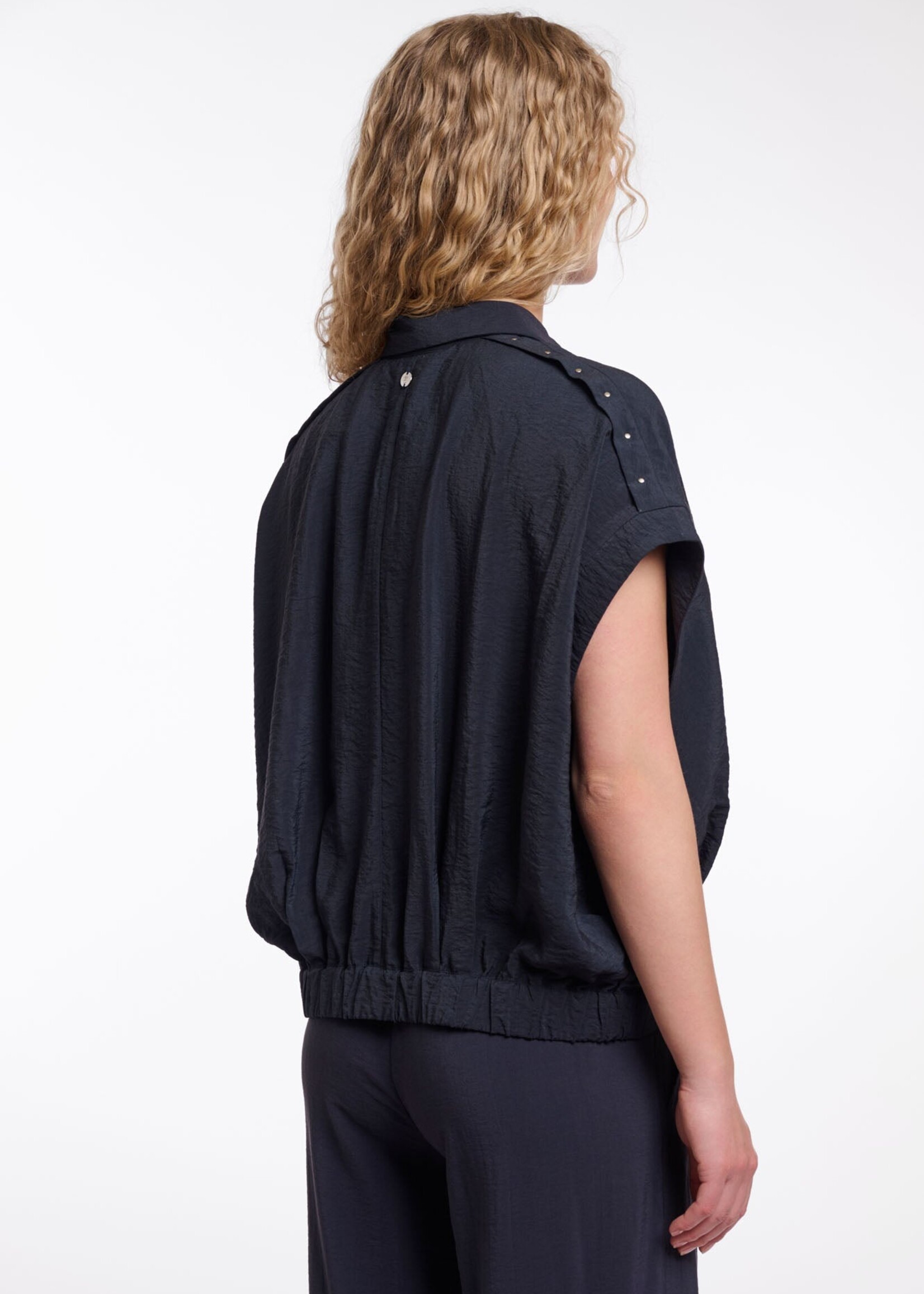 Rino & Pelle Rino & Pelle Imela Boxy Capsleeve Top - Dark Navy