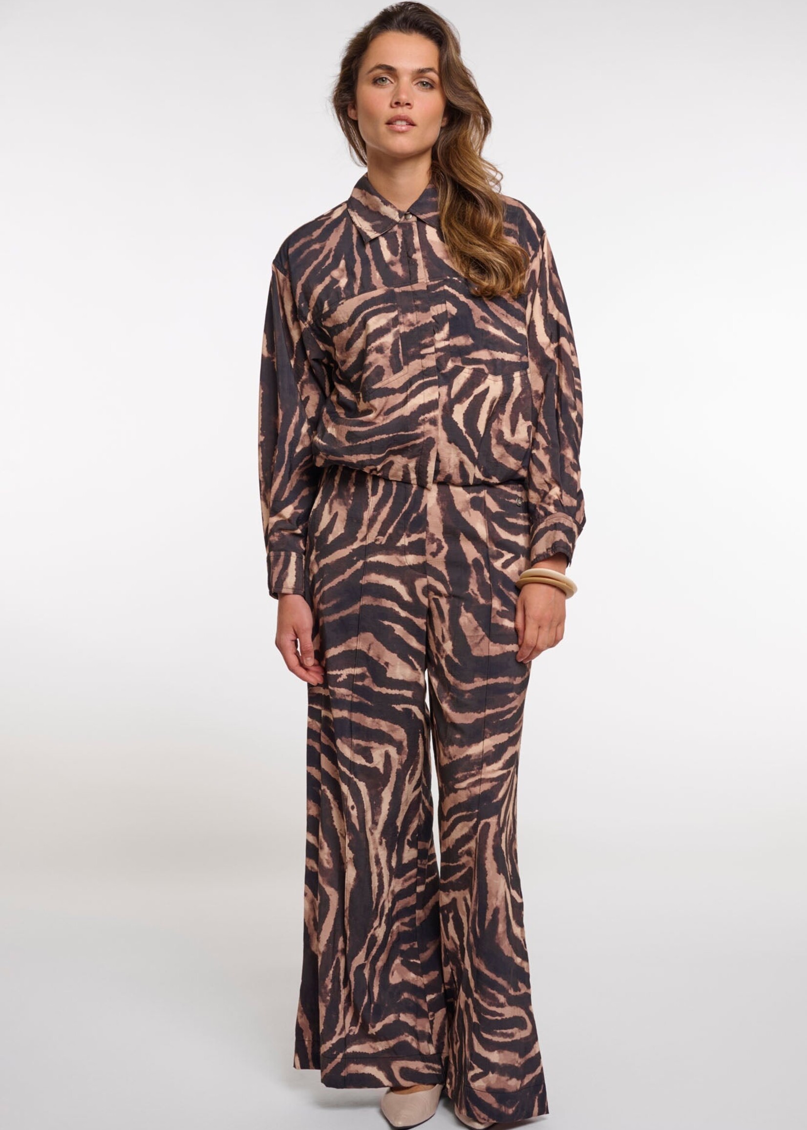 Rino & Pelle Rino & Pelle Darja Wide Leg Trouser - Brown Zebra