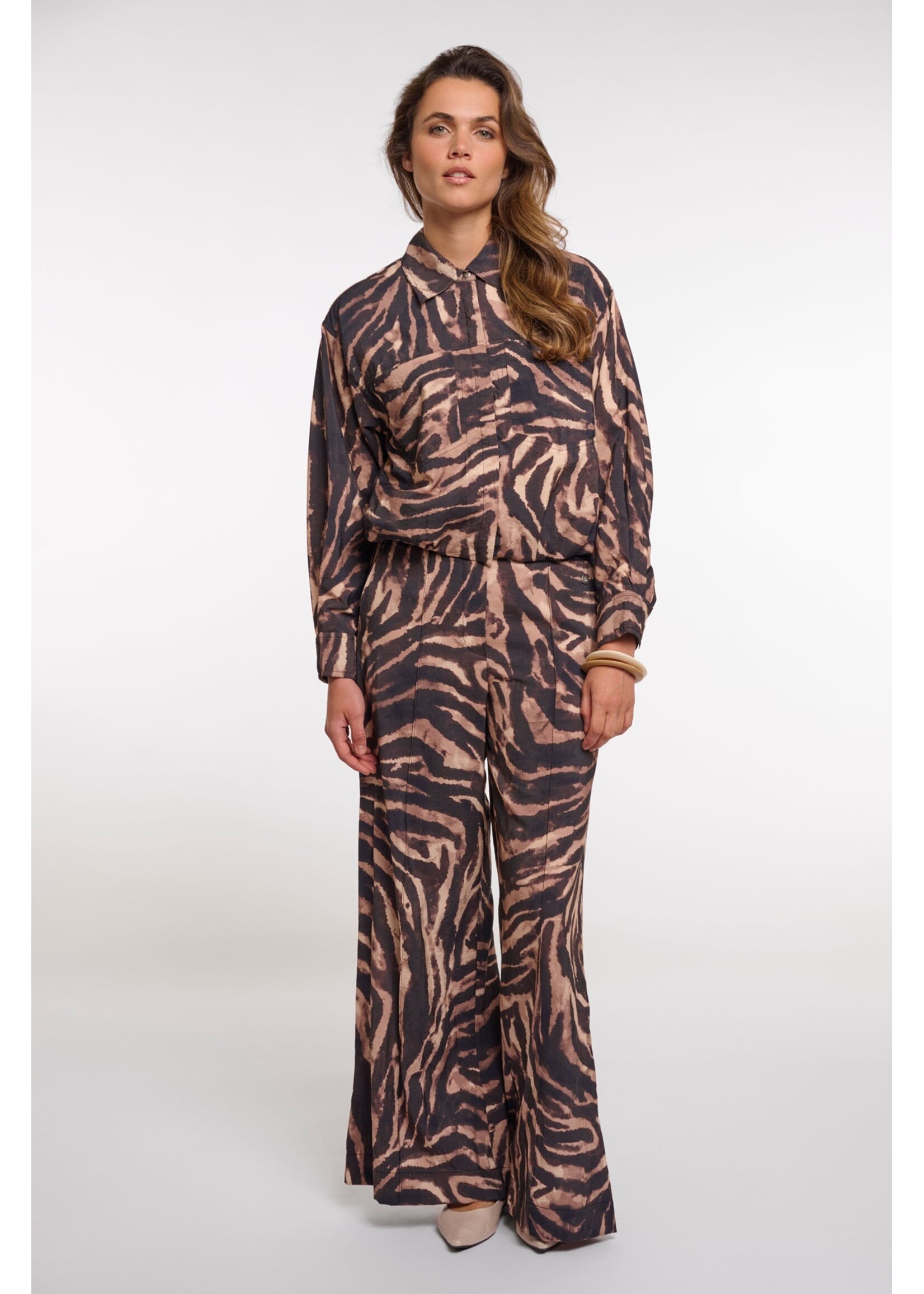 Rino & Pelle Rino & Pelle Pantalon Darja À Jambes Larges - Brown Zebra