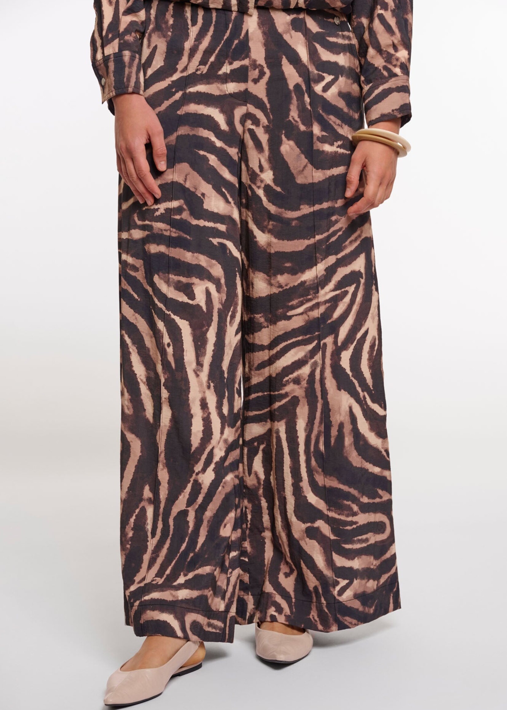 Rino & Pelle Rino & Pelle Darja Wide Leg Trouser - Brown Zebra