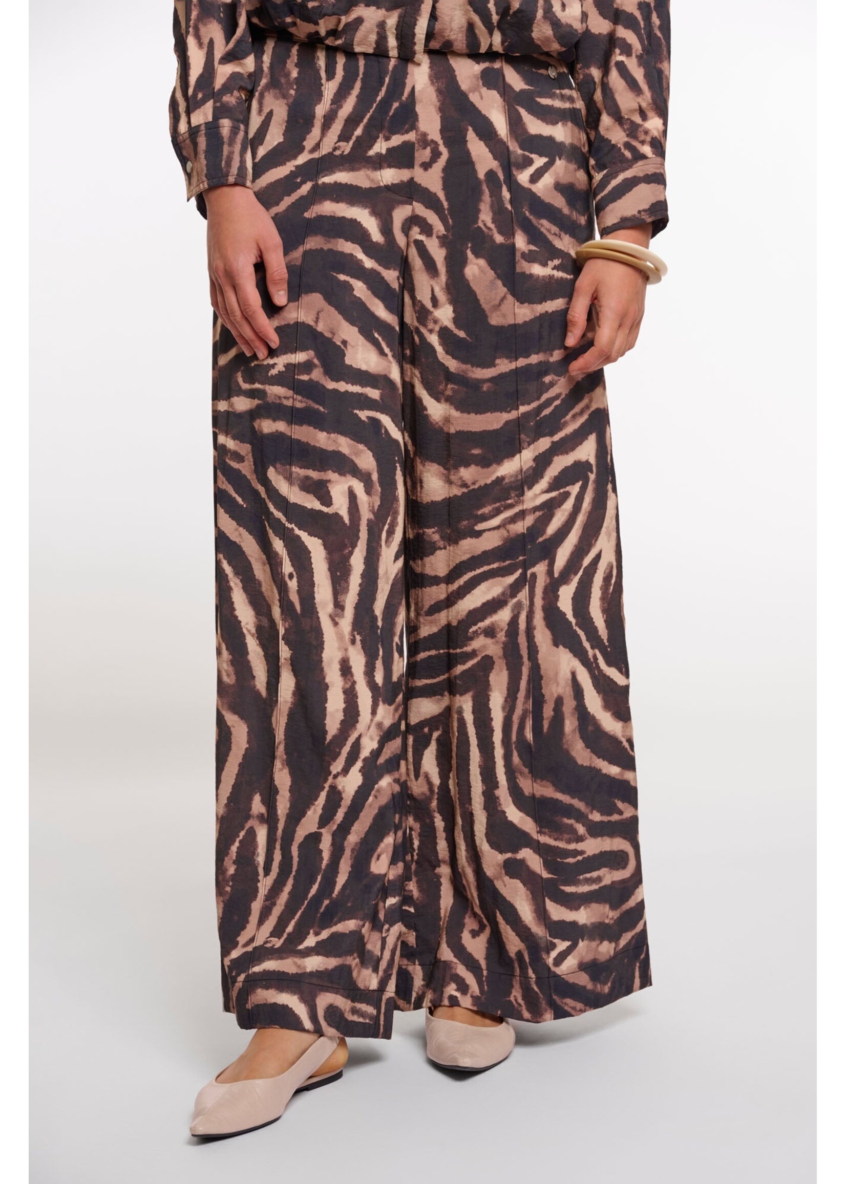 Rino & Pelle Rino & Pelle Darja Wide Leg Trouser - Brown Zebra
