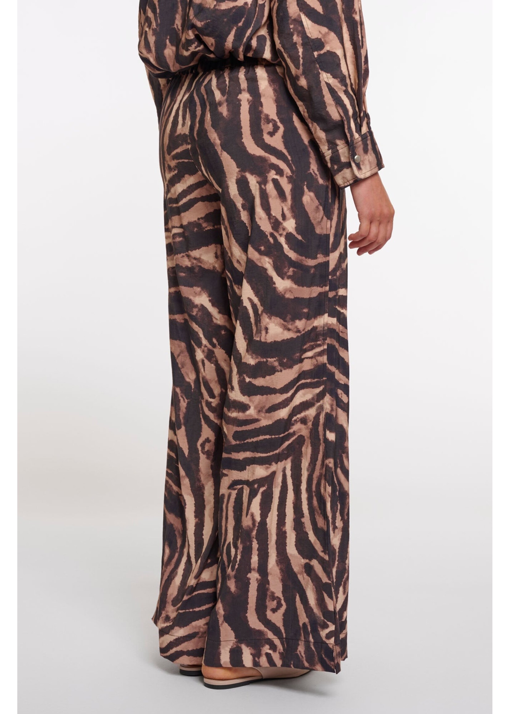 Rino & Pelle Rino & Pelle Pantalon Darja À Jambes Larges - Brown Zebra
