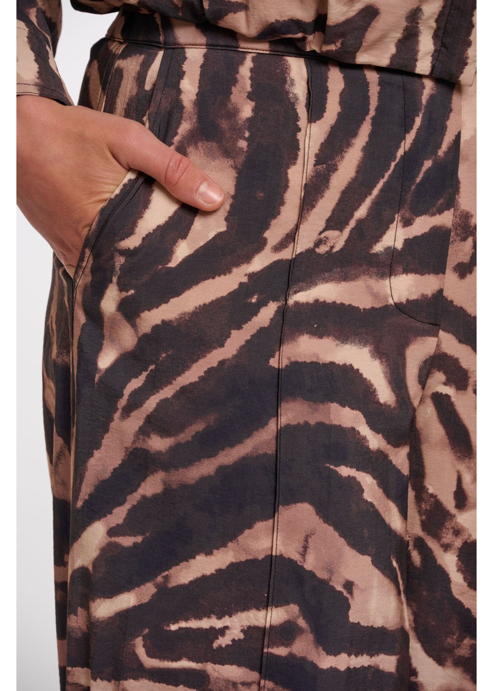 Rino & Pelle Rino & Pelle Pantalon Darja À Jambes Larges - Brown Zebra