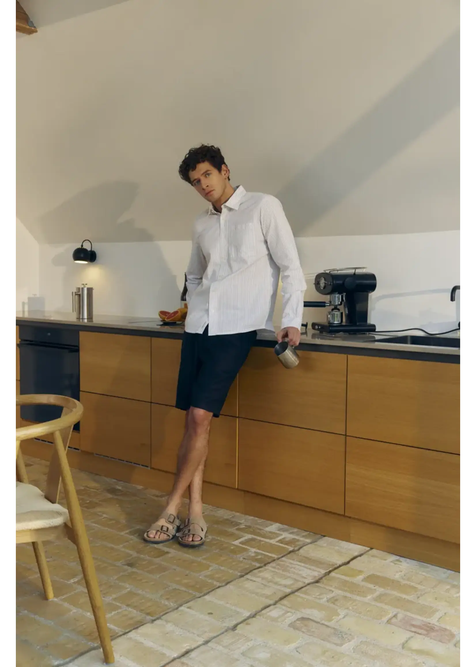 Casual Friday Casual Friday Chemise Jaevon En Seersucker - Cloud Dancer Stripe