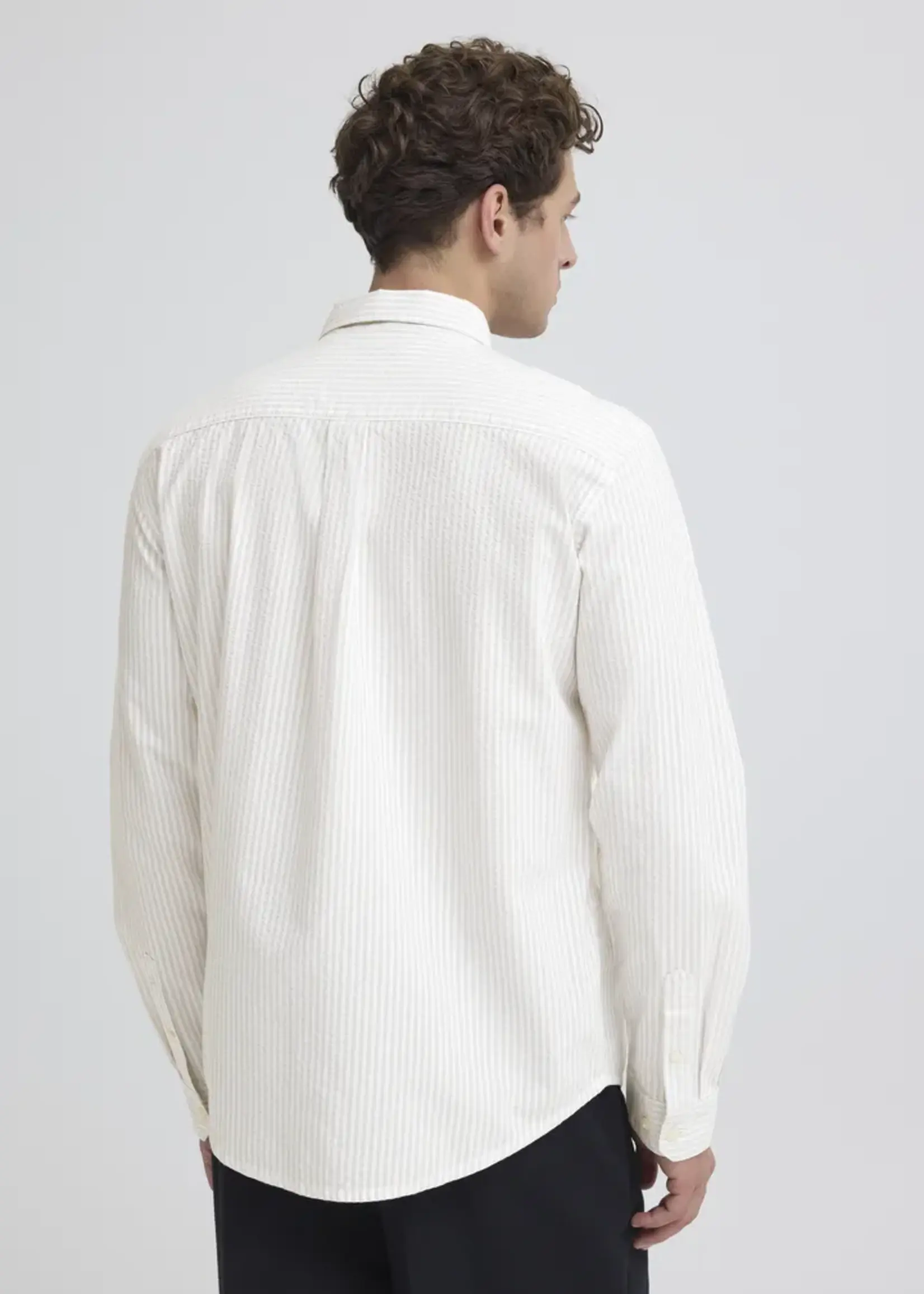 Casual Friday Casual Friday Chemise Jaevon En Seersucker - Cloud Dancer Stripe