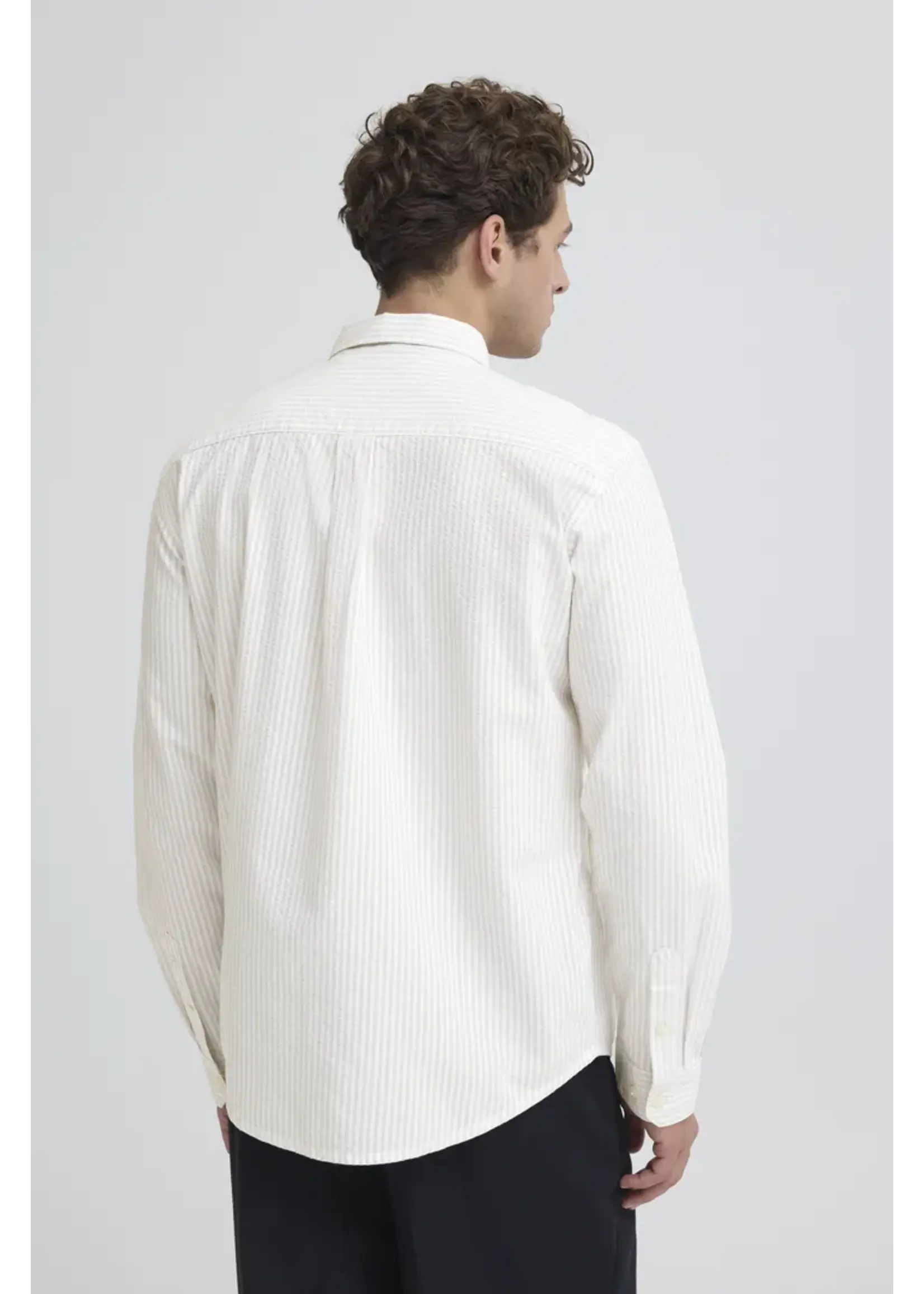 Casual Friday Casual Friday Chemise Jaevon En Seersucker - Cloud Dancer Stripe
