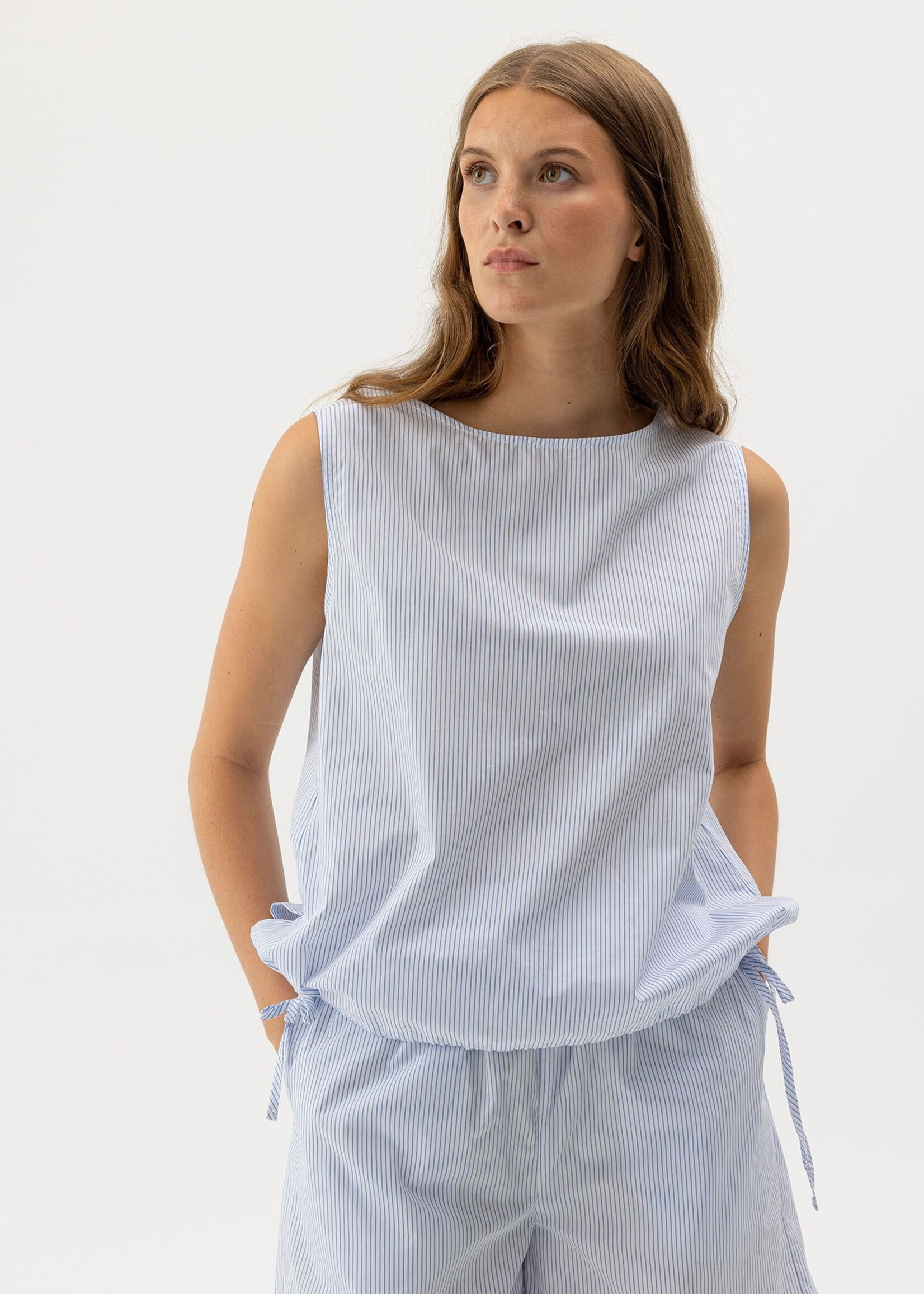 Holebrook Holebrook Haut Marie Top - Blanc / Bleu Pale