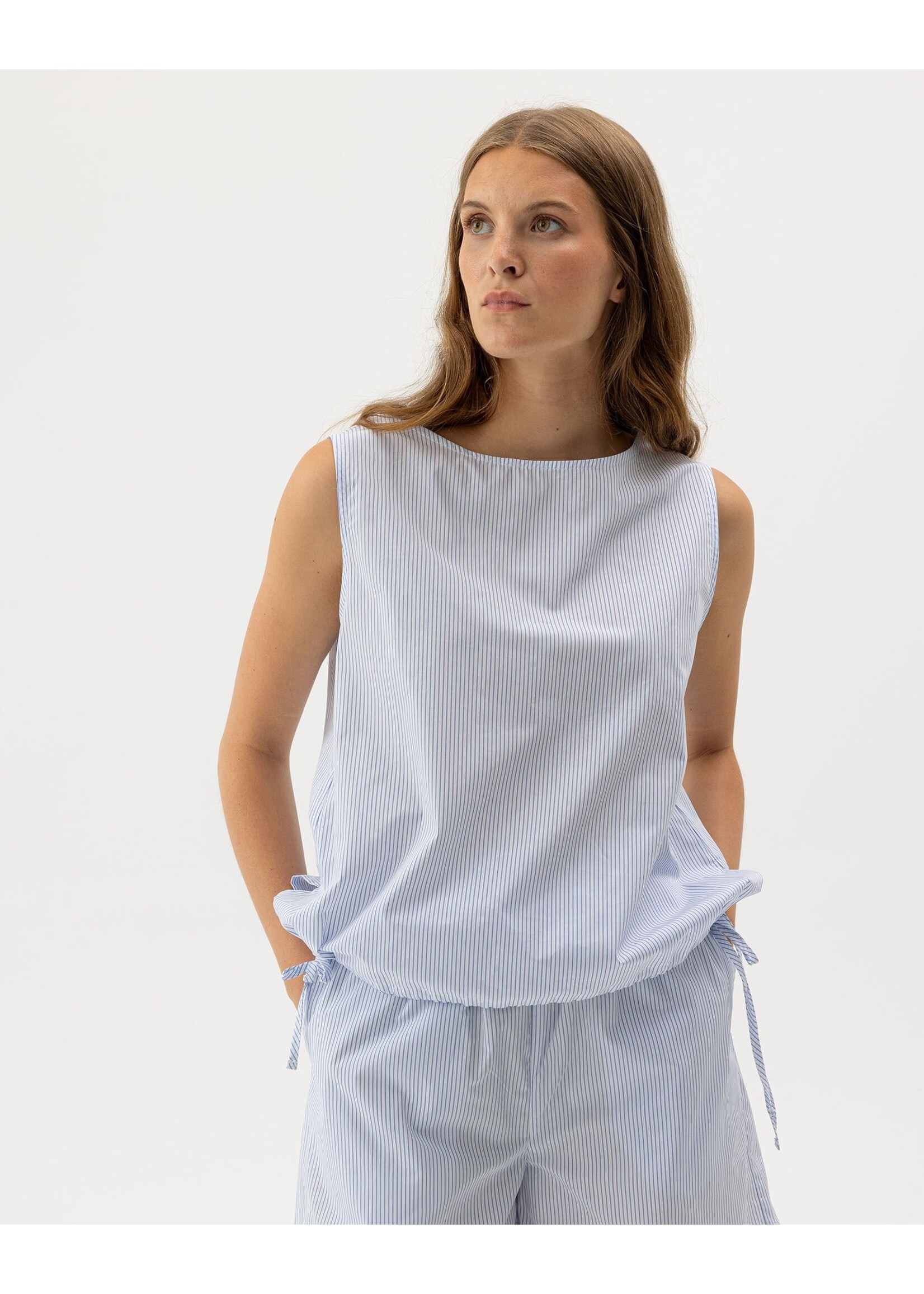 Holebrook Holebrook Haut Marie Top - Blanc / Bleu Pale