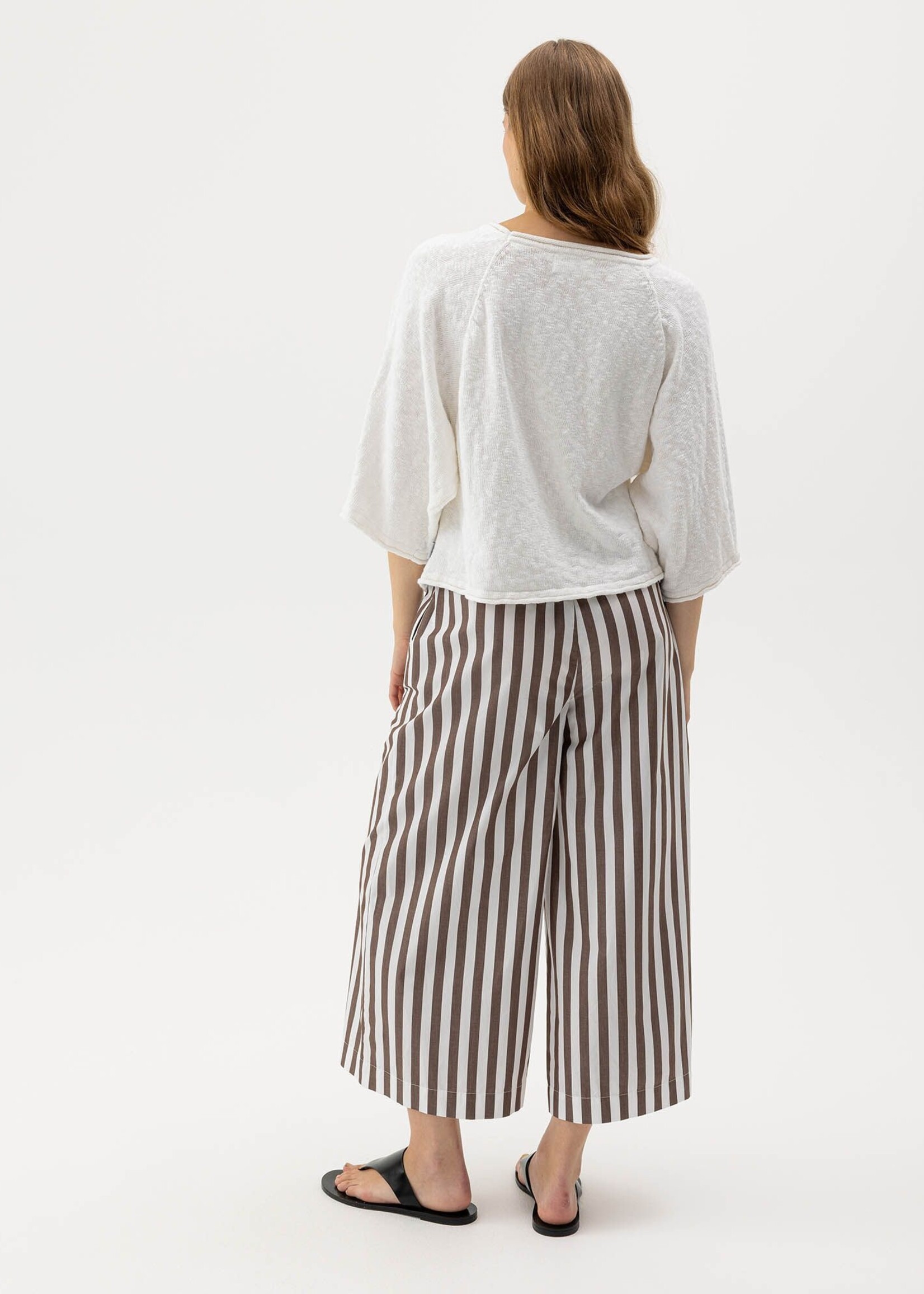 Holebrook Holebrook Marie Wide Pants - Dark Brown/White