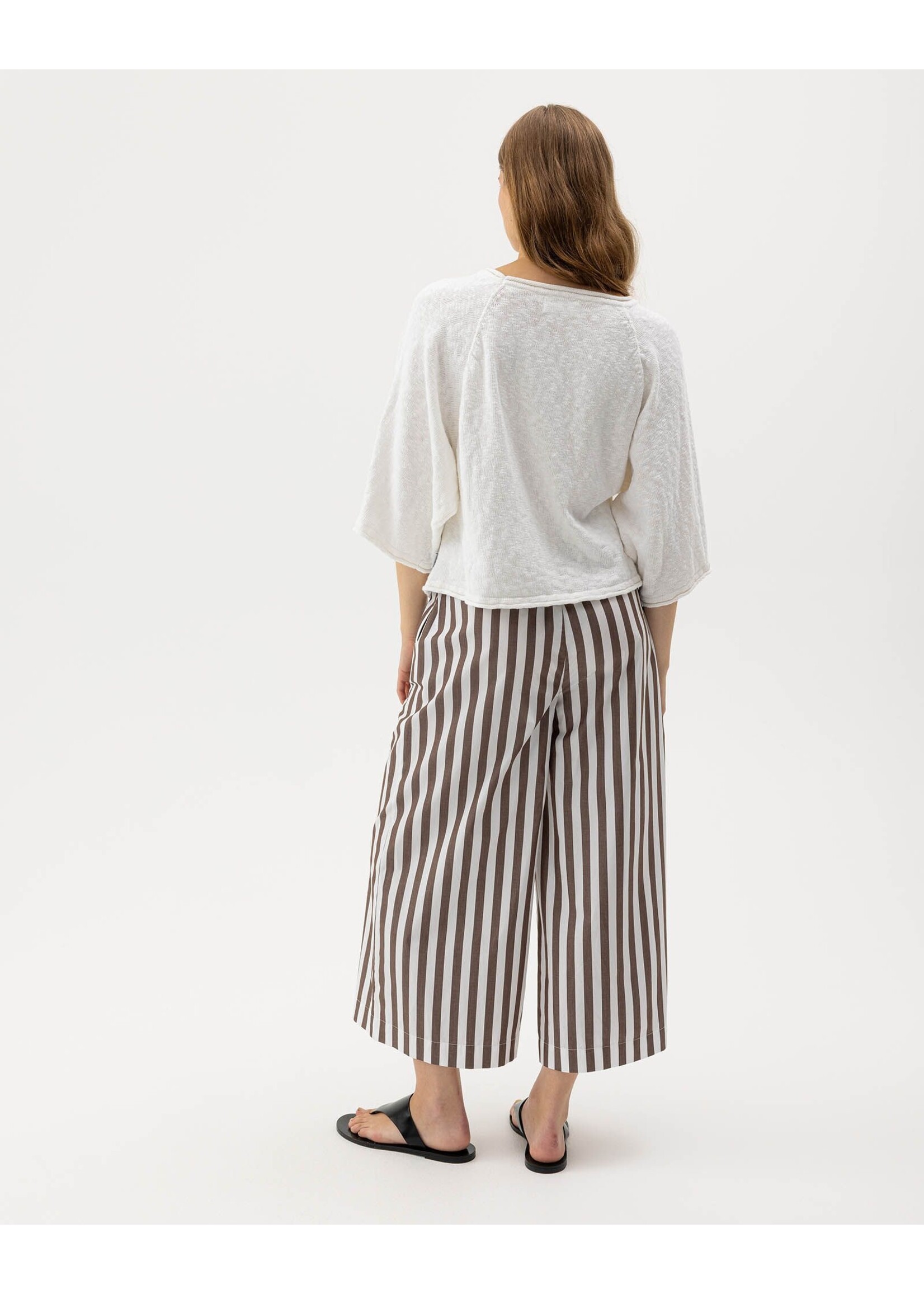 Holebrook Holebrook Pantalon Jambe Large Marie - Brun / Blanc