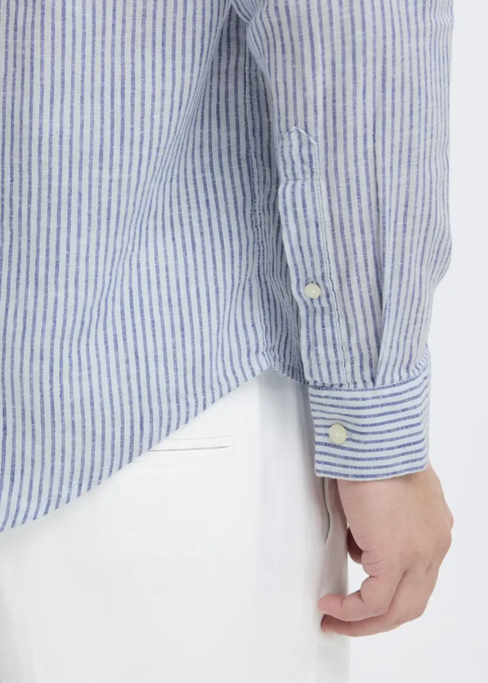 Casual Friday Casual Friday Estrup Long Sleeve Linen Mix Shirt - Surf The Web