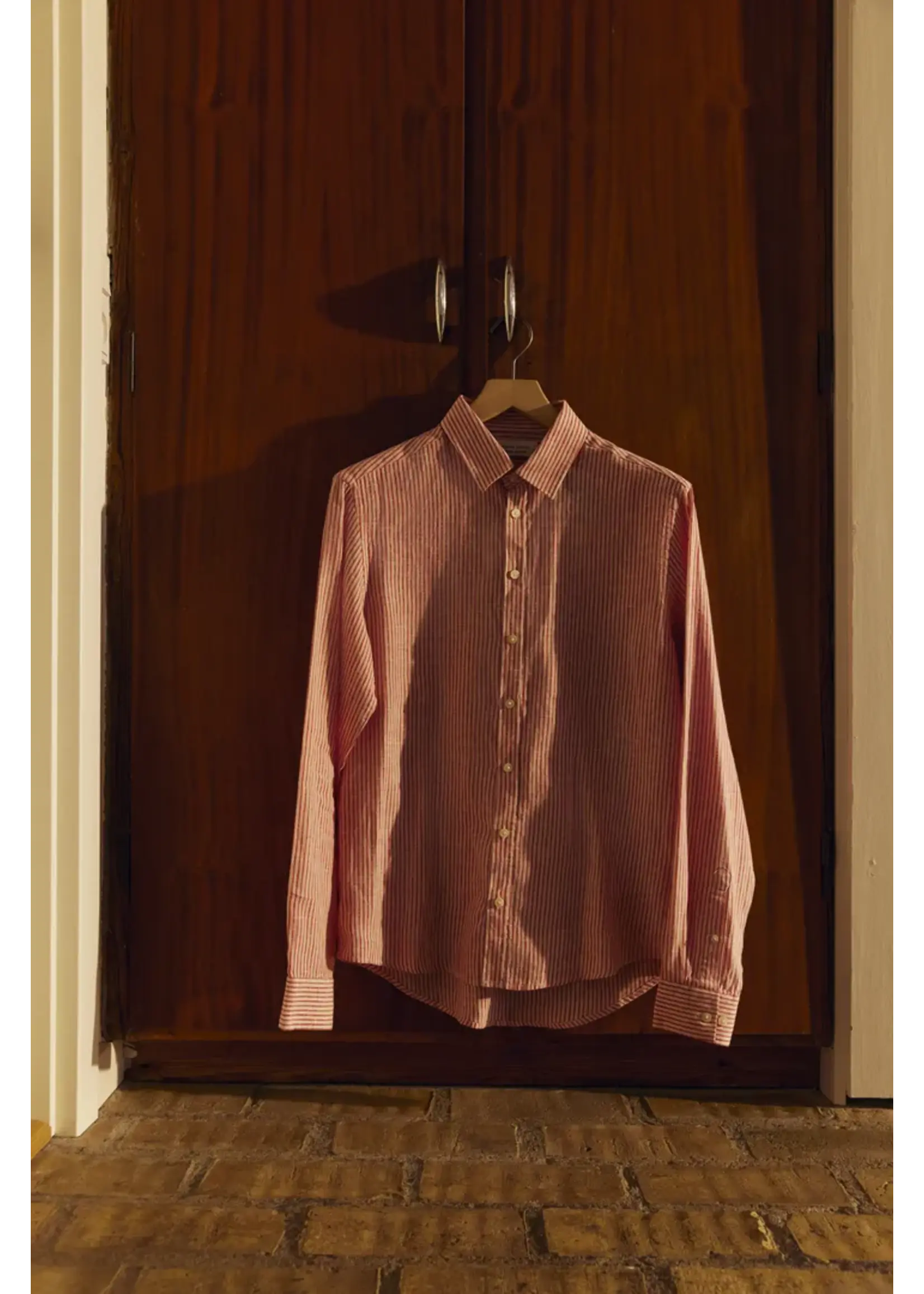 Casual Friday Casual Friday Estrup Long Sleeve Linen Mix Shirt - Jester Red