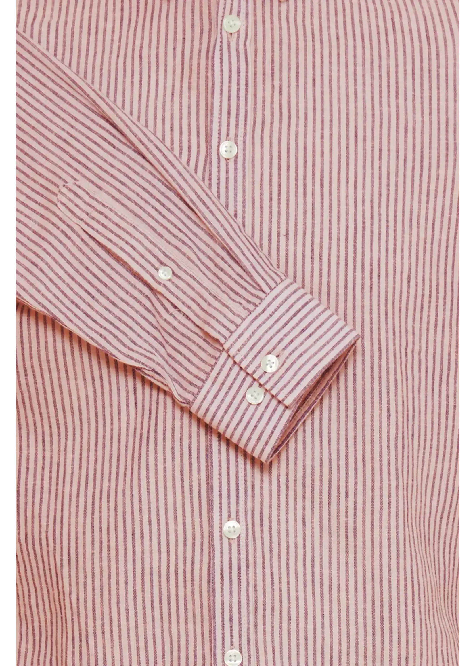 Casual Friday Casual Friday Estrup Long Sleeve Linen Mix Shirt - Jester Red