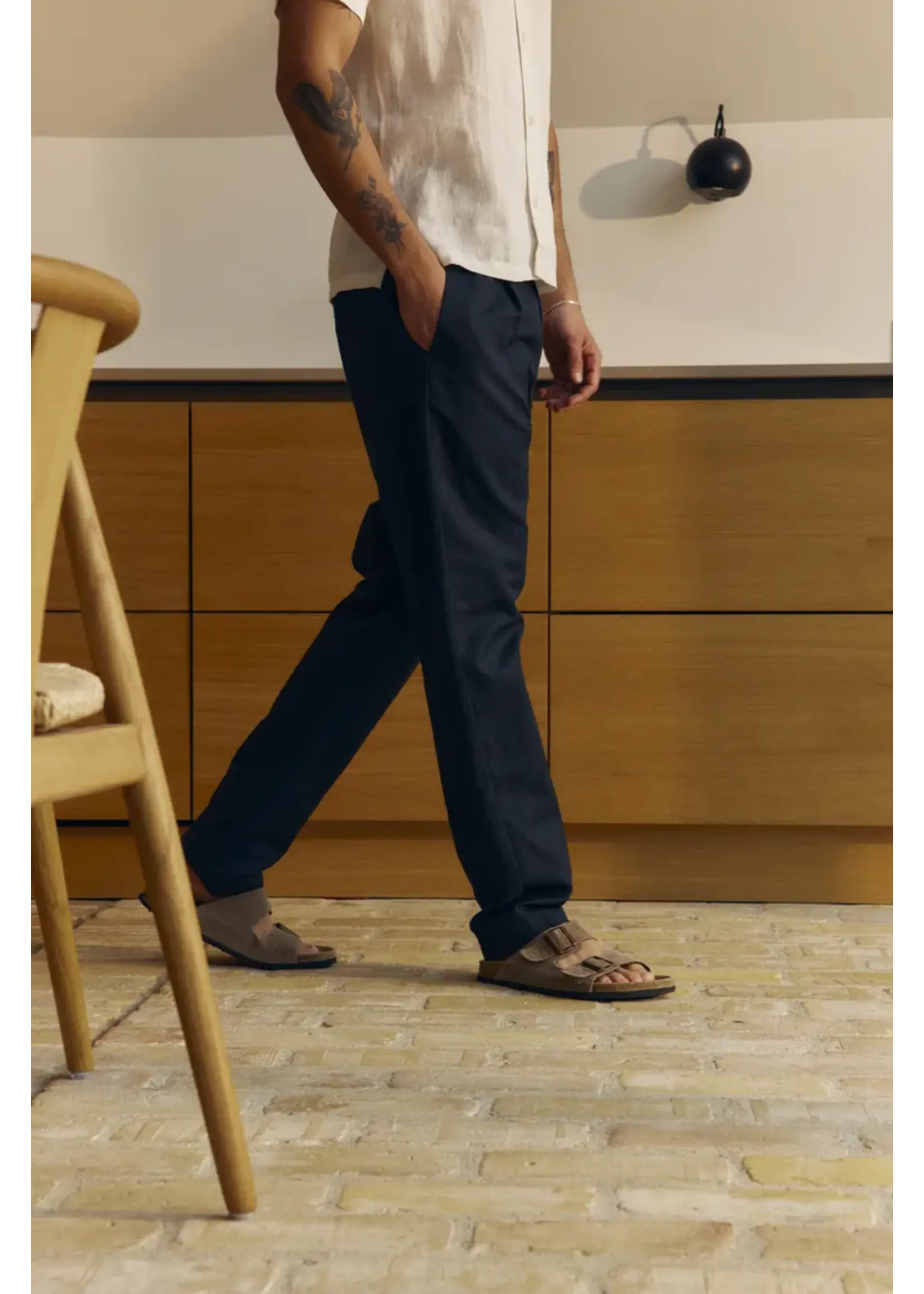 Casual Friday Casual Friday Pantalon Marc 2.0 En Mélange De Lin  - Marine Foncé