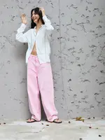 ICHI ICHI Avena Barrel Jeans - Cameo Pink