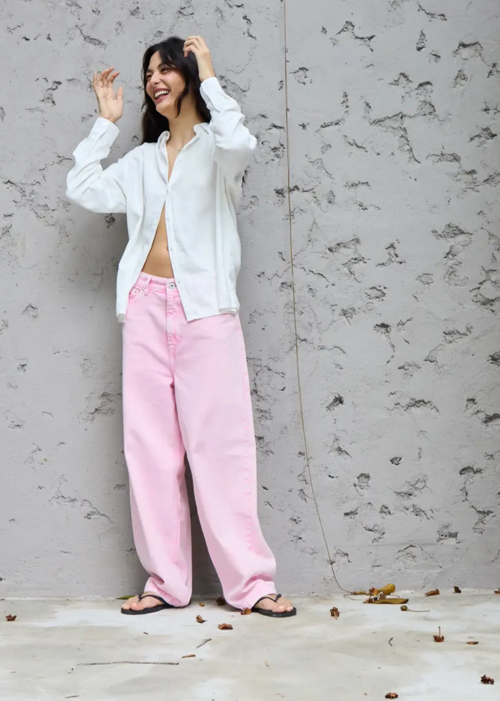 ICHI ICHI Jeans Barrel Avena - Cameo Pink