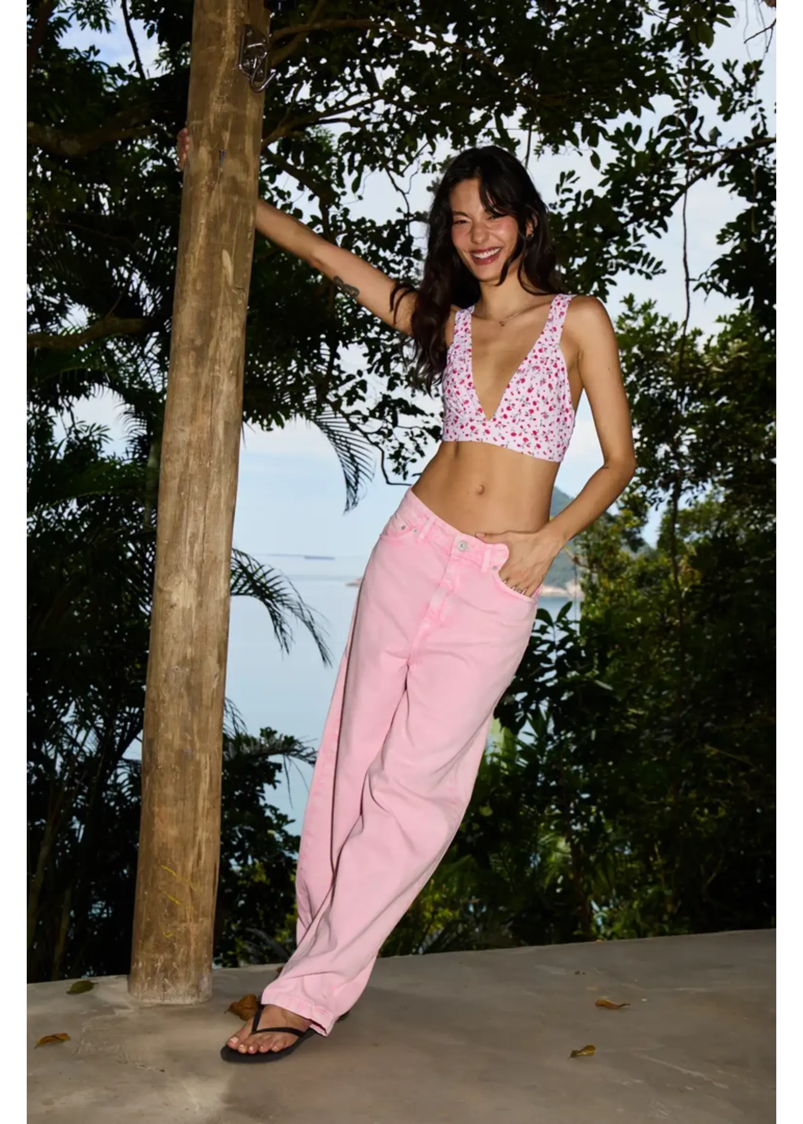 ICHI ICHI Jeans Barrel Avena - Cameo Pink
