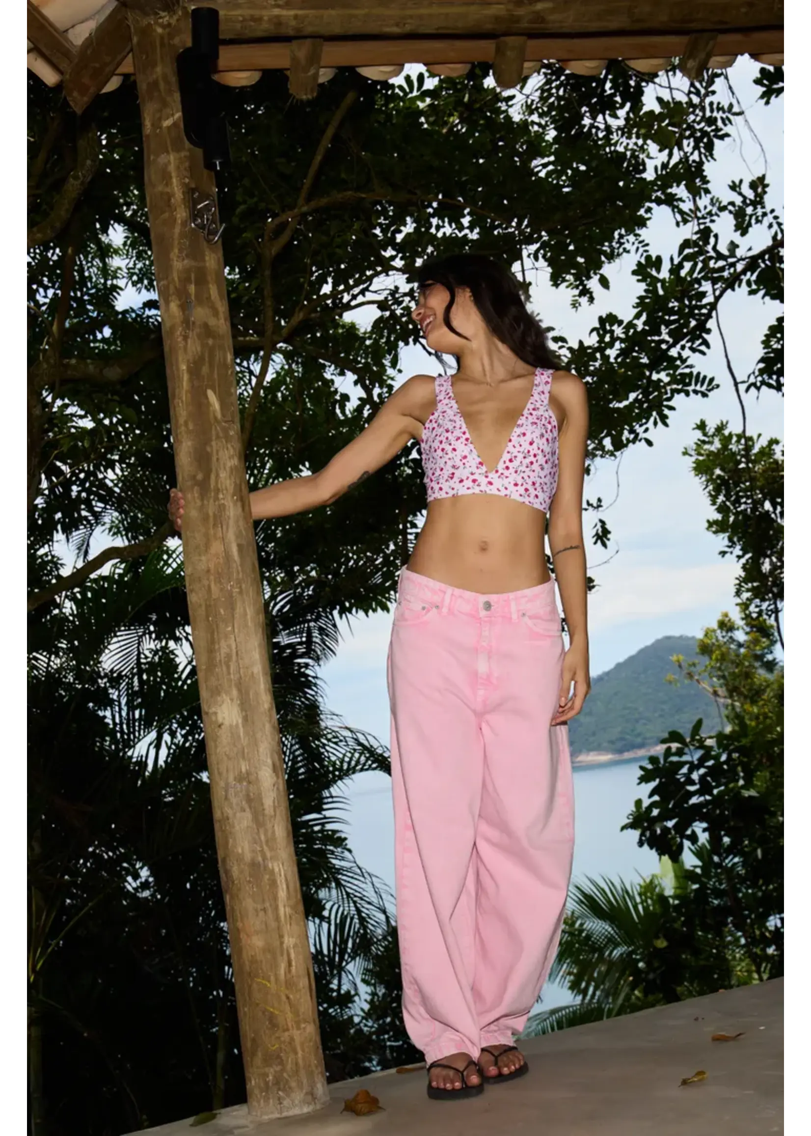 ICHI ICHI Avena Barrel Jeans - Cameo Pink
