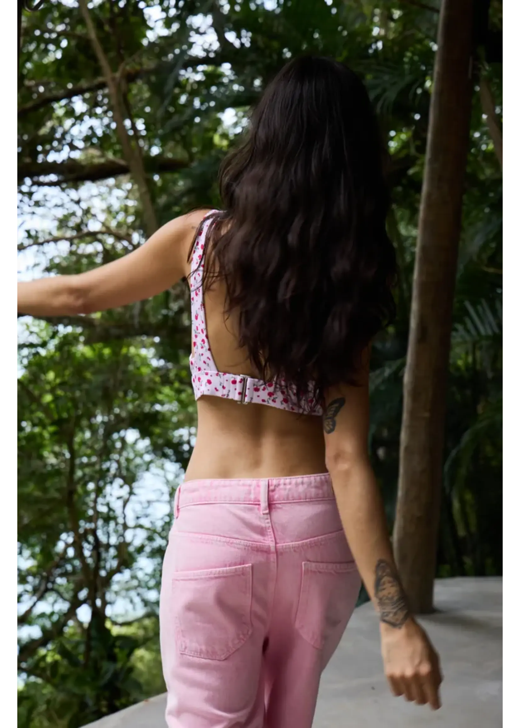 ICHI ICHI Avena Barrel Jeans - Cameo Pink