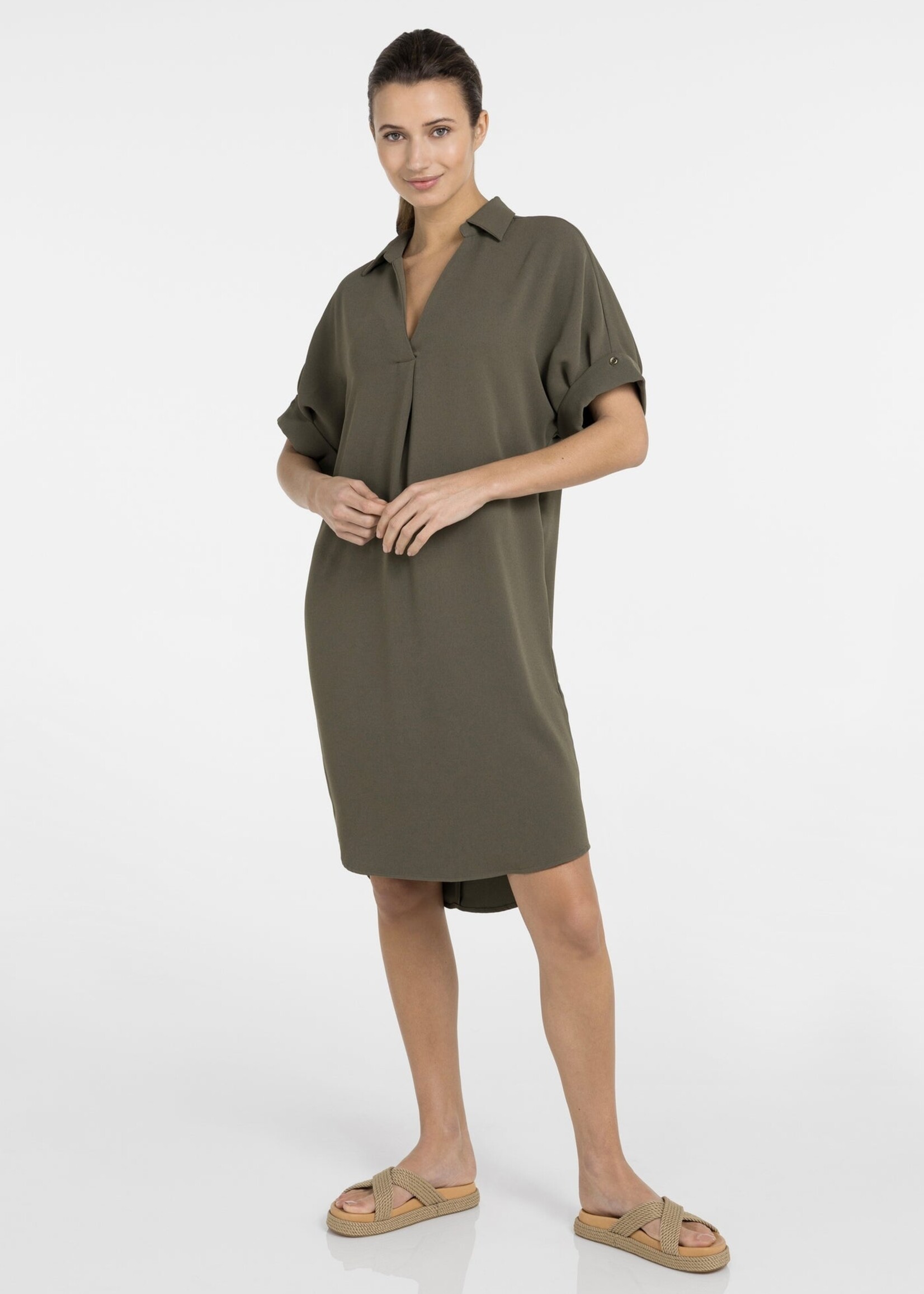 Yaya Women YAYA Robe V-Neck - Army Green