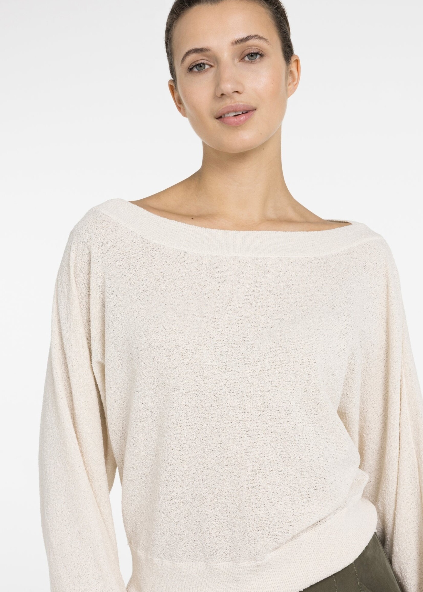 Yaya Women YAYA Tricot Boatneck Towel - Creme Beige