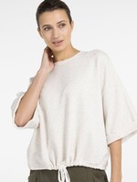 Yaya Women YAYA Sweat-shirt À Manches Courtes Avec Ourlet Retroussable Et Cordon De Serrage - Ivoire