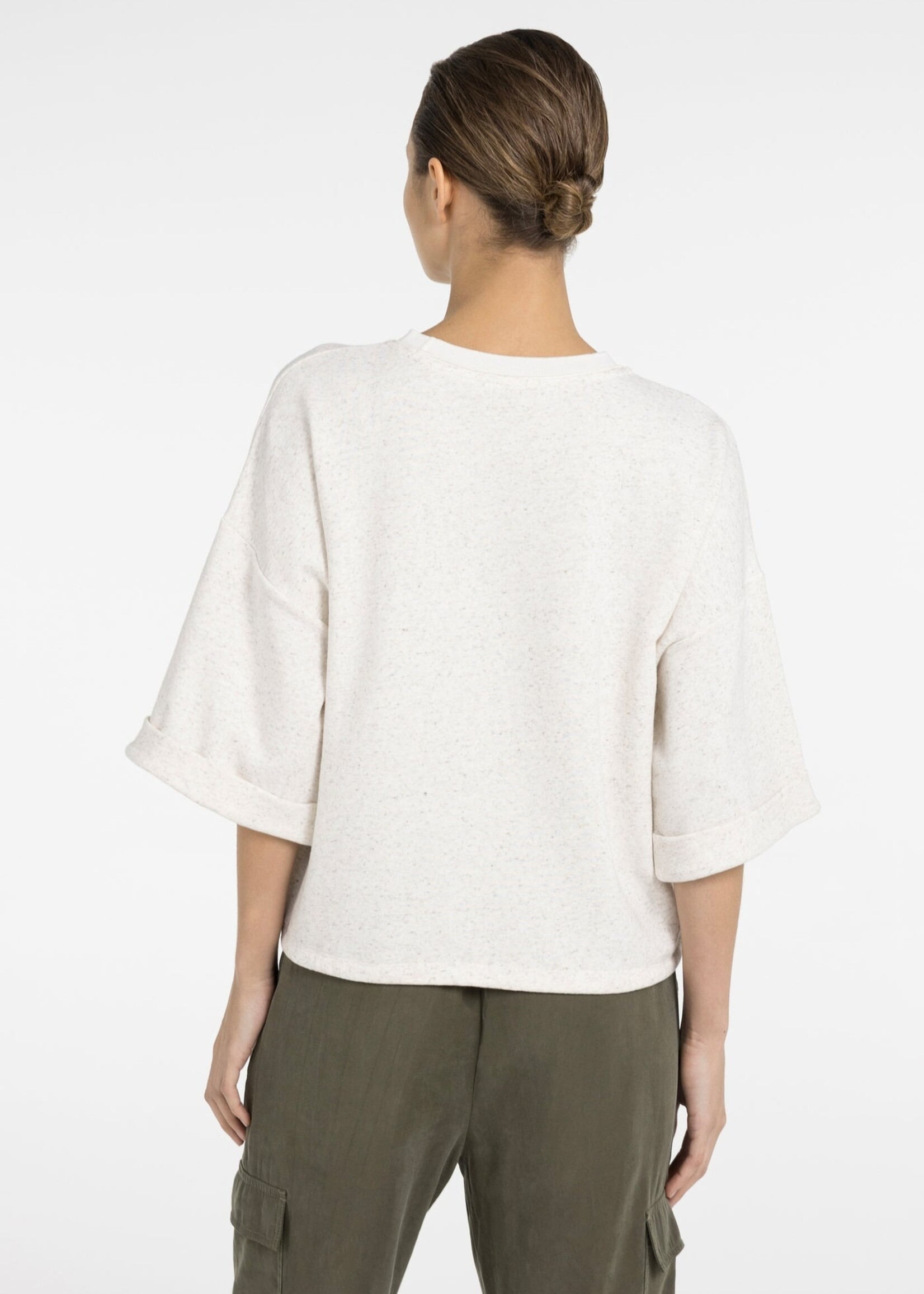 Yaya Women YAYA Short Sleeve Sweatshirt With Roll-Up and Drawcord