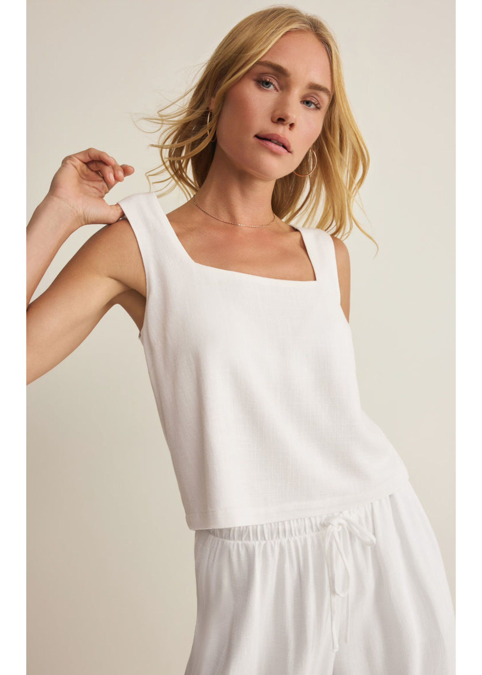 Z-Supply Z-Supply Charli Cropped Linen Tank- White