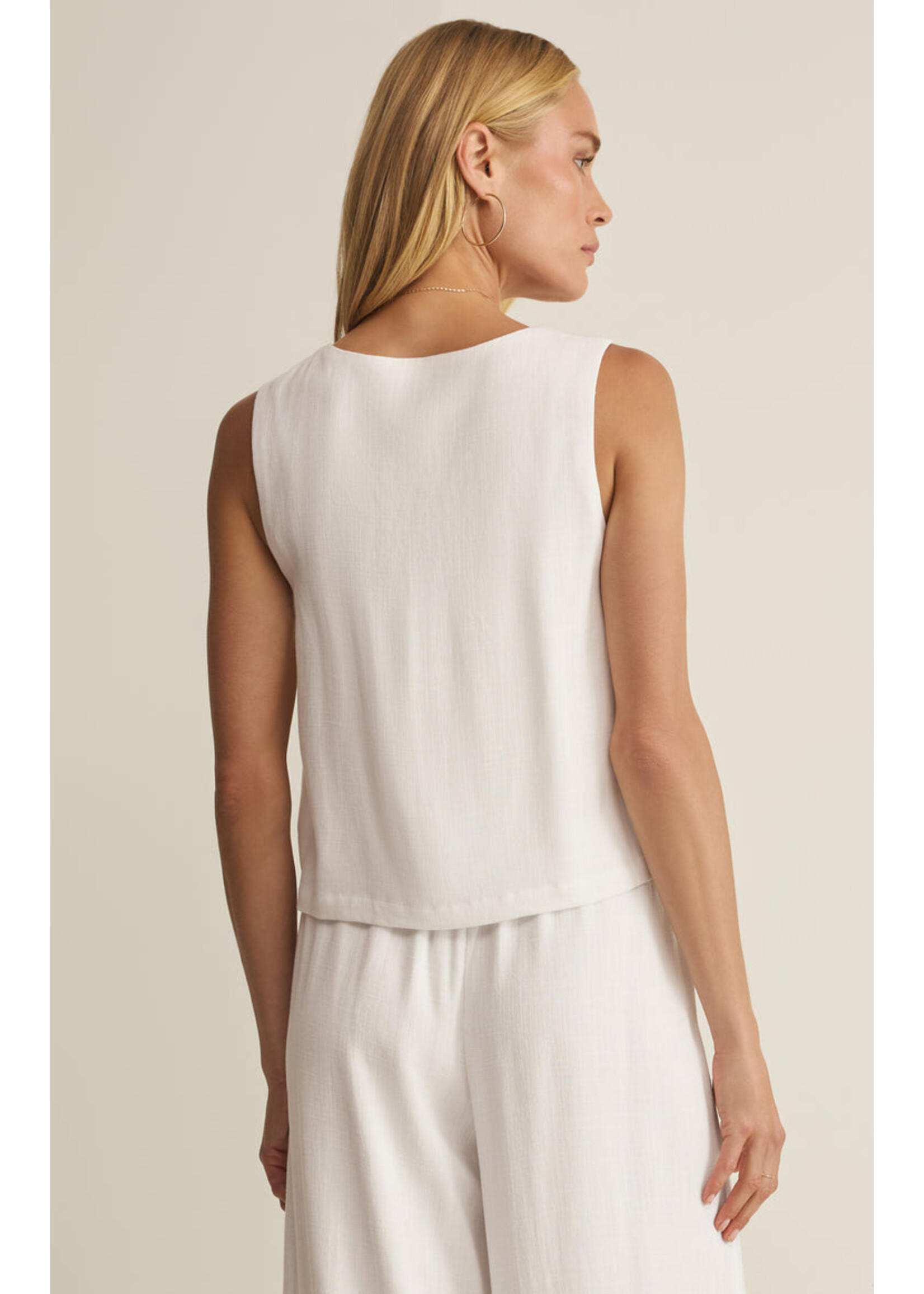 Z-Supply Z-Supply Charli Cropped Linen Tank- White