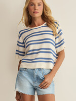 Z-Supply Z-Supply Prado Stripe Sweater Tee - Lake Blue