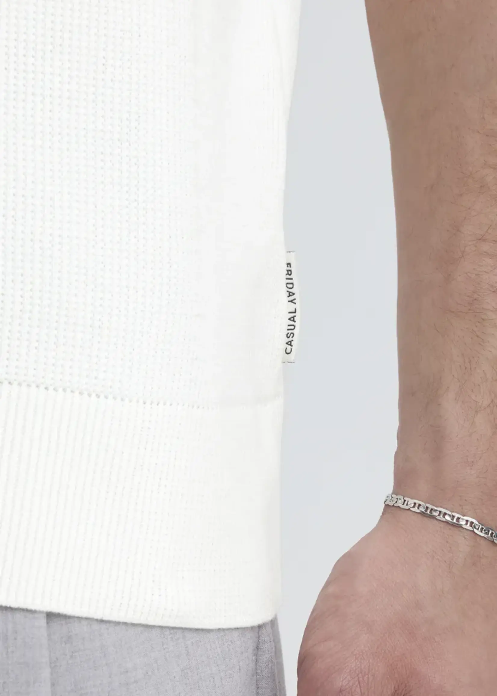 Casual Friday SP26 CF Mosvik Knit Polo - Marshmallow