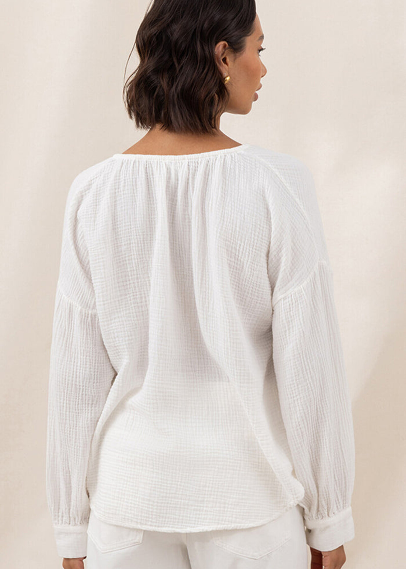 Charli Charli Peach Cotton Shirt - White