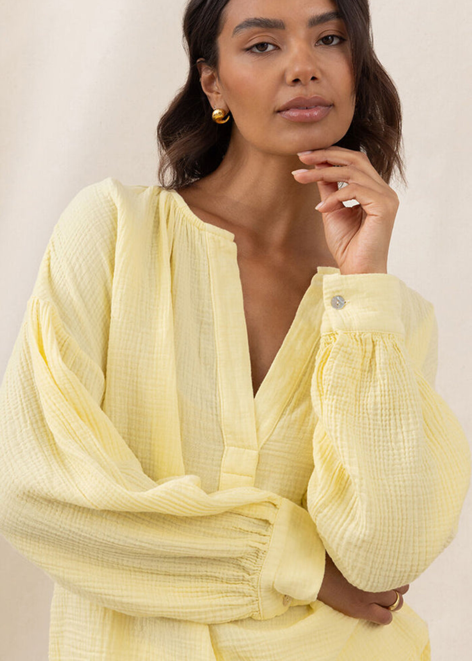 Charli Charli Chemise en Coton Peach - Jaune