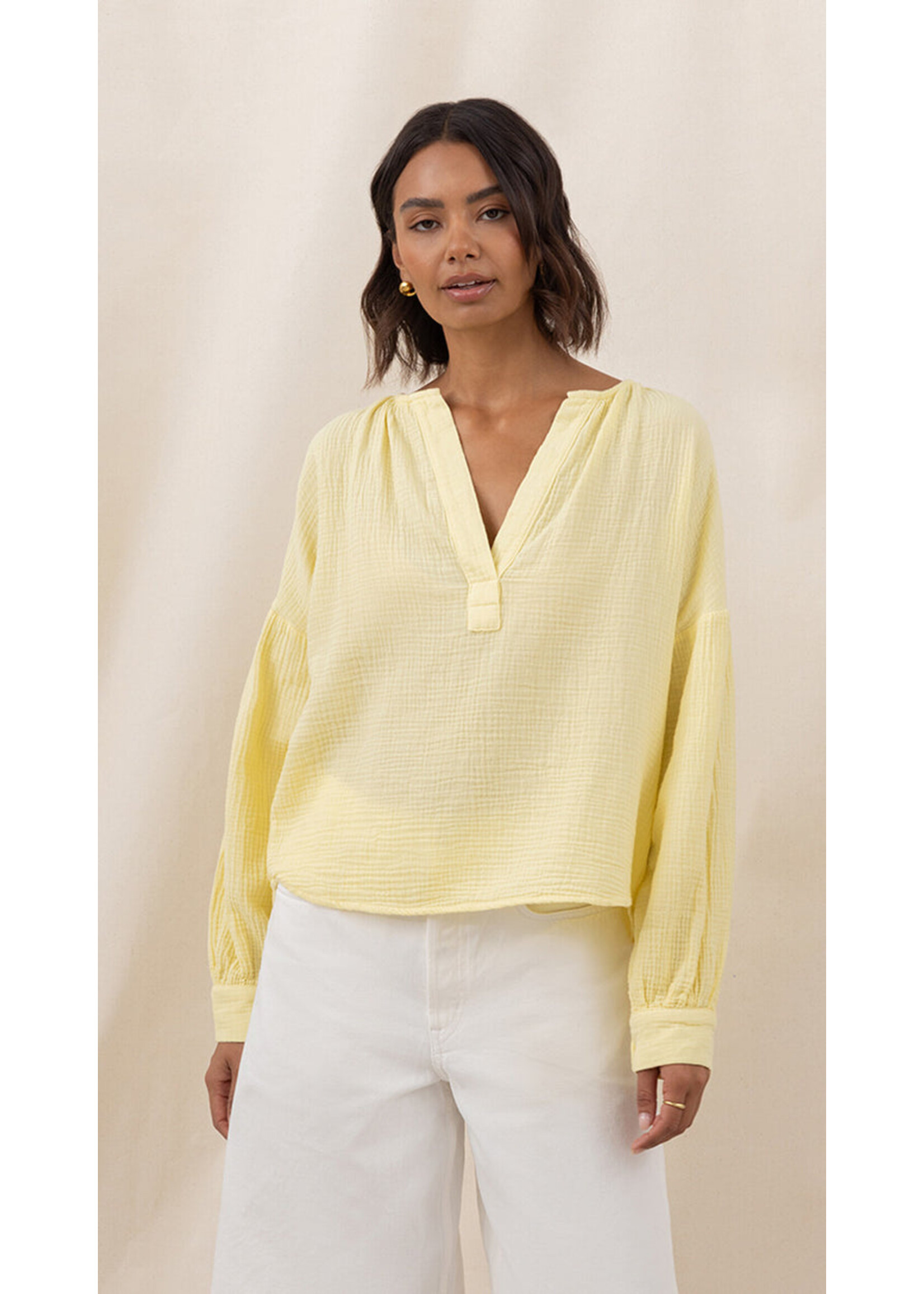 Charli Charli Peach Cotton Shirt - Butter Yellow