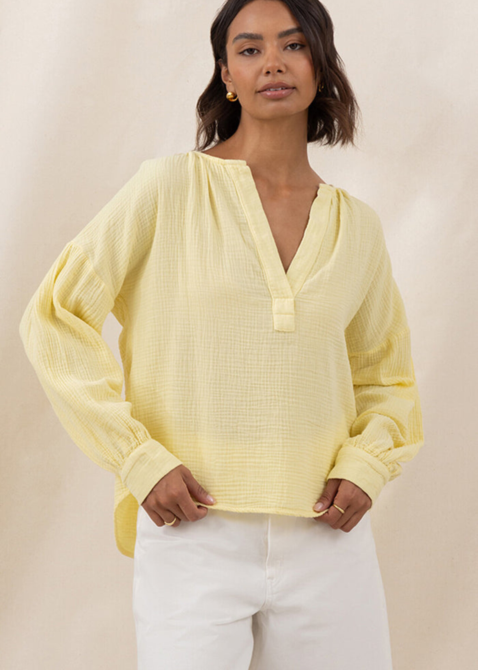 Charli Charli Chemise en Coton Peach - Jaune