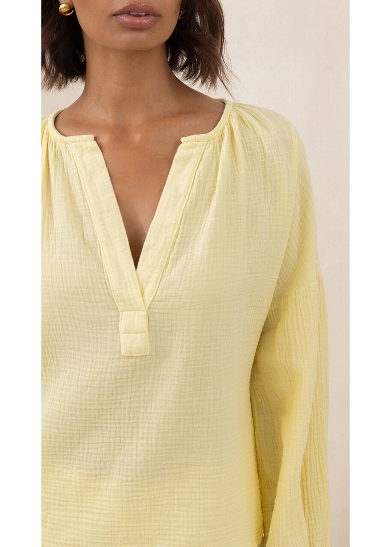 Charli Charli Peach Cotton Shirt - Butter Yellow