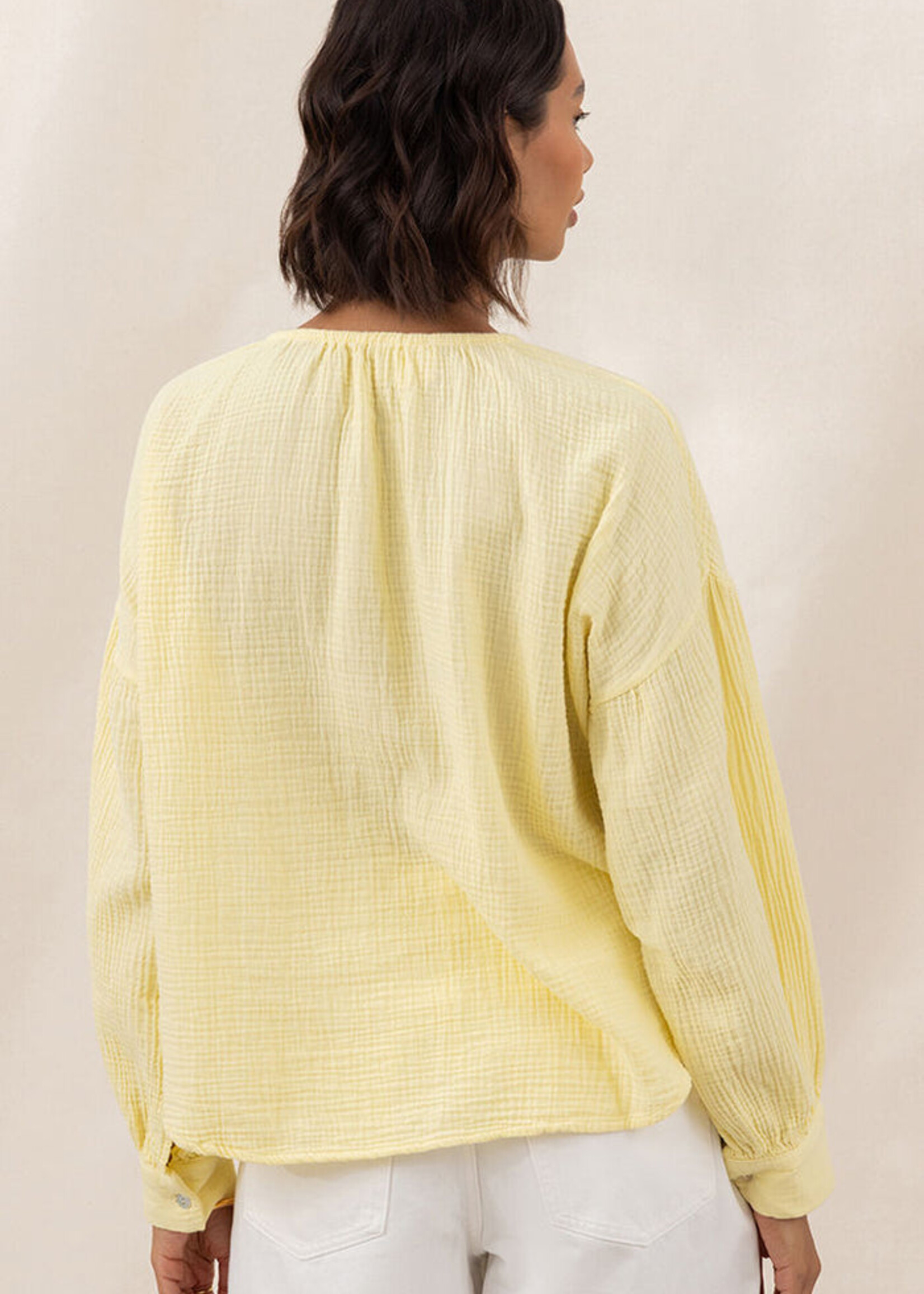 Charli Charli Peach Cotton Shirt - Butter Yellow