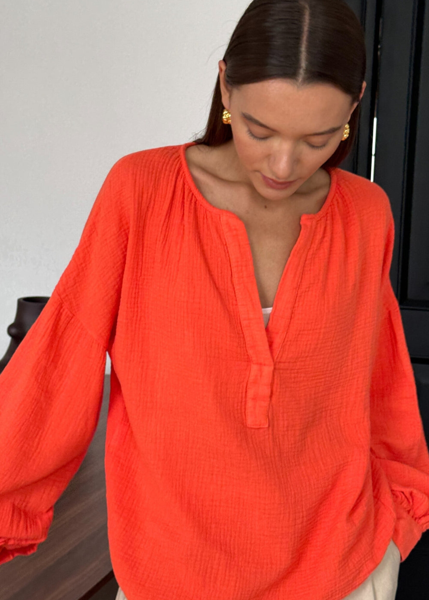 Charli Charli Chemise en Coton Peach - Tangerine