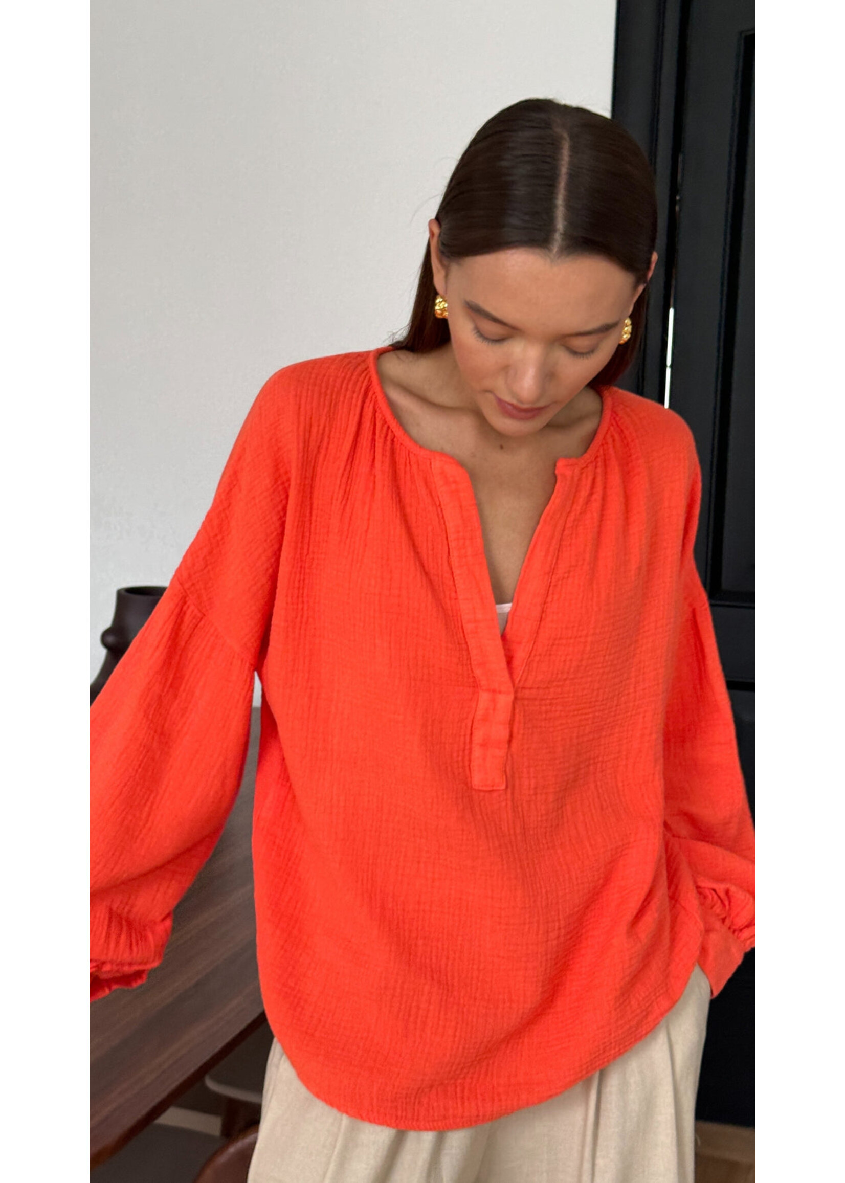 Charli Charli Chemise en Coton Peach - Tangerine