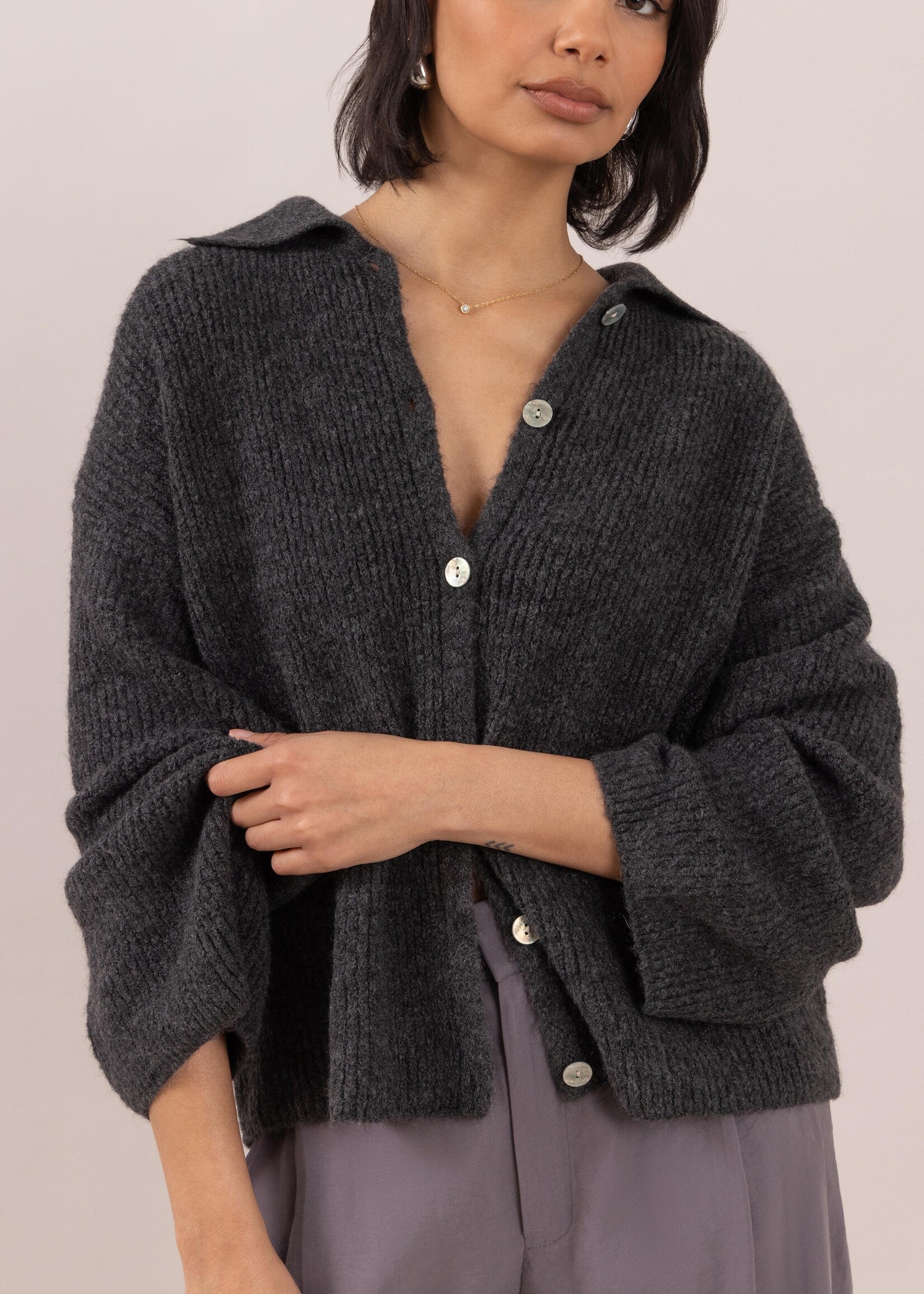 Charli Charli Cardigan Gale - Graphite