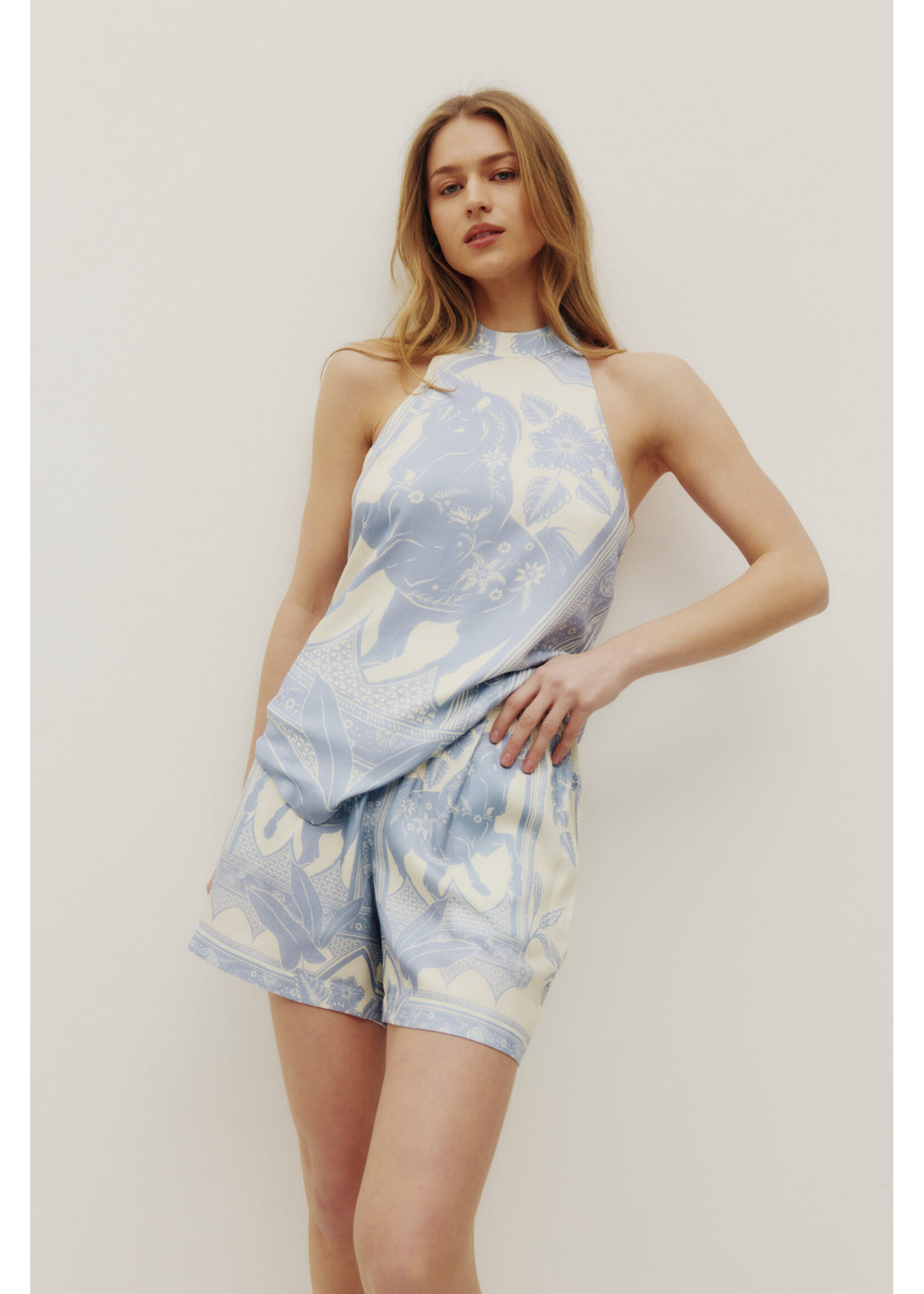 Kuwalla Kuwalla Western Haut Court Style Bohème - Blue Horse