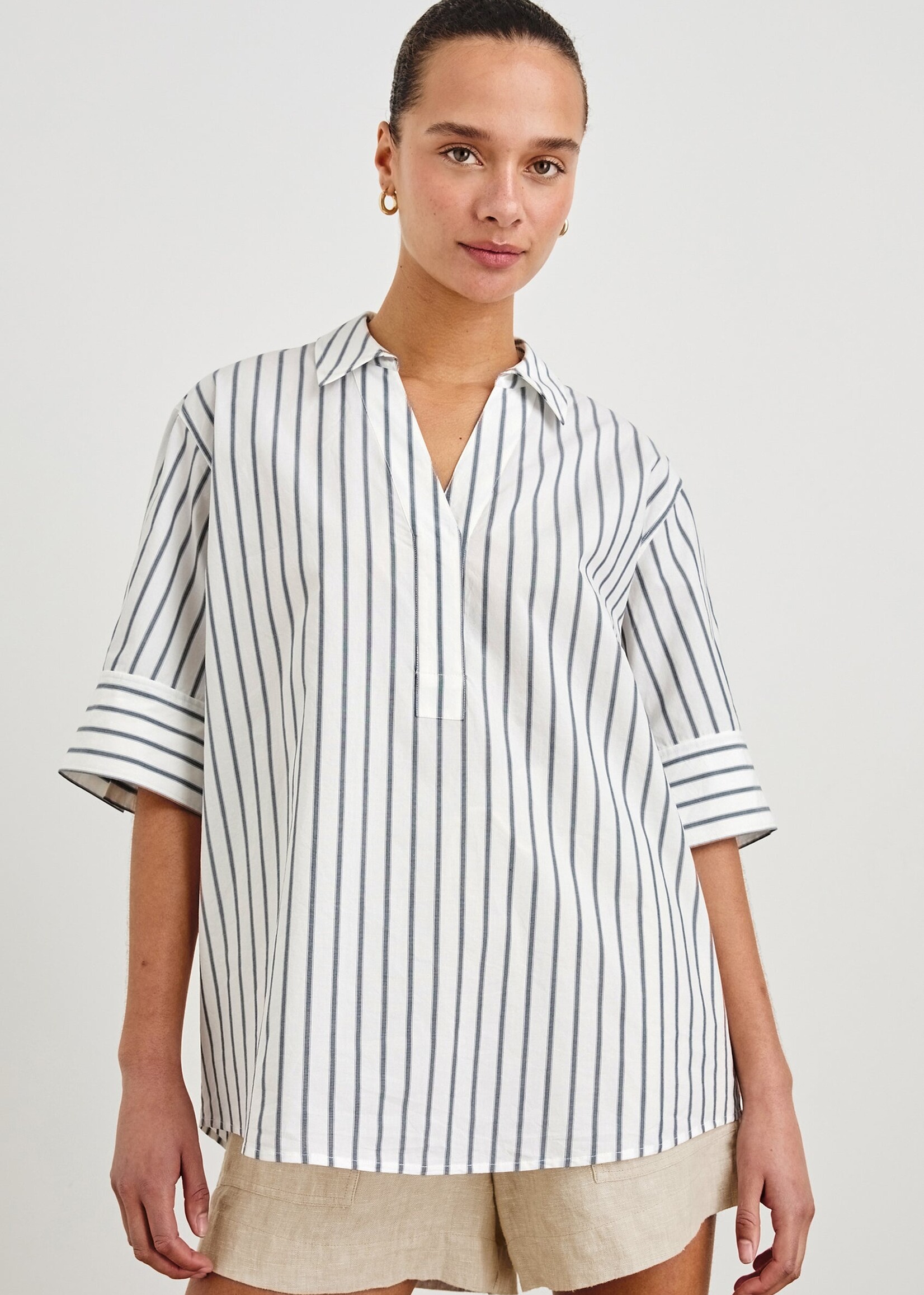 Rails Rails Haut Juda - Chalk Slate Stripe