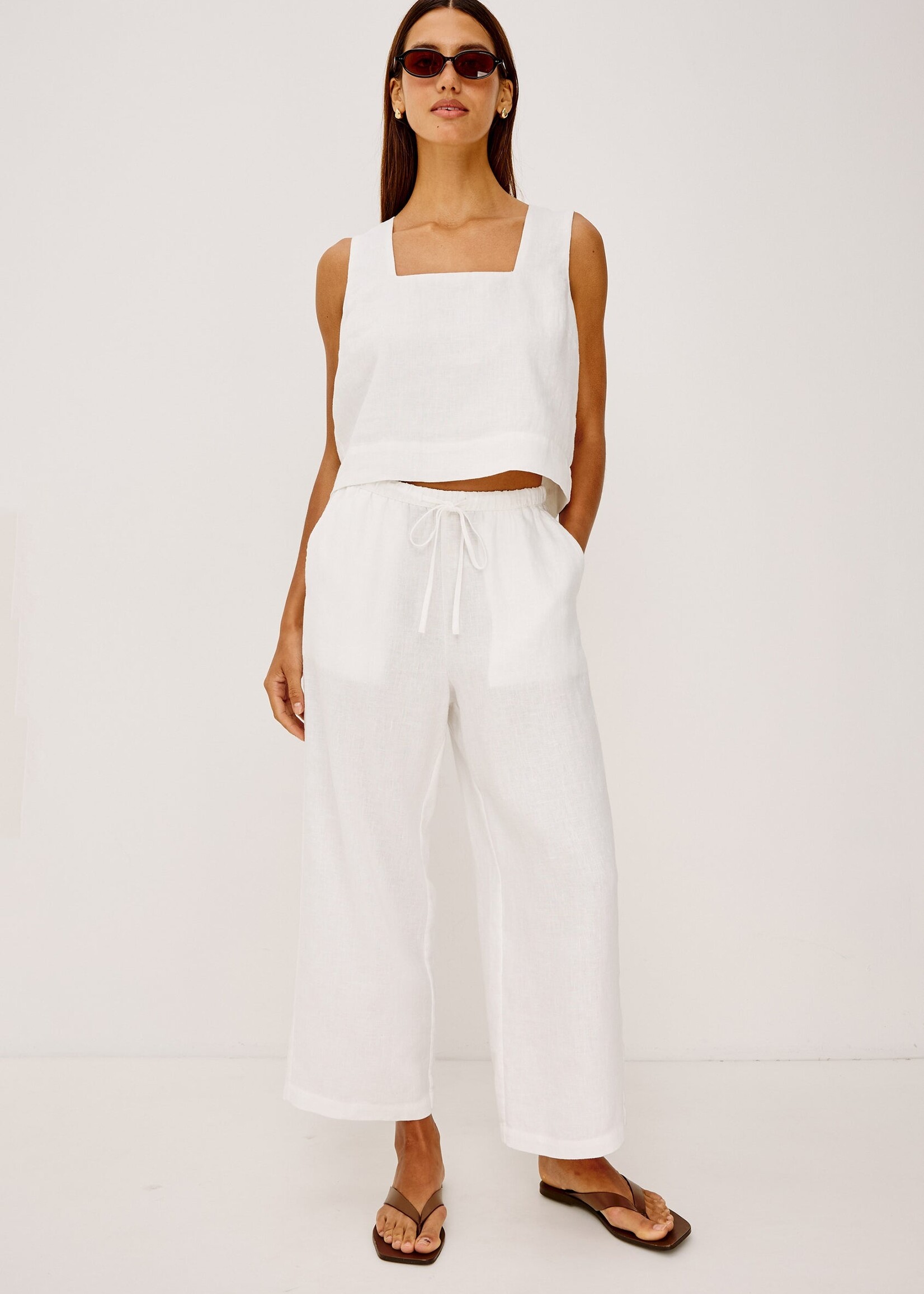 Rails Rails Pantalon Crop Emmie - White Linen