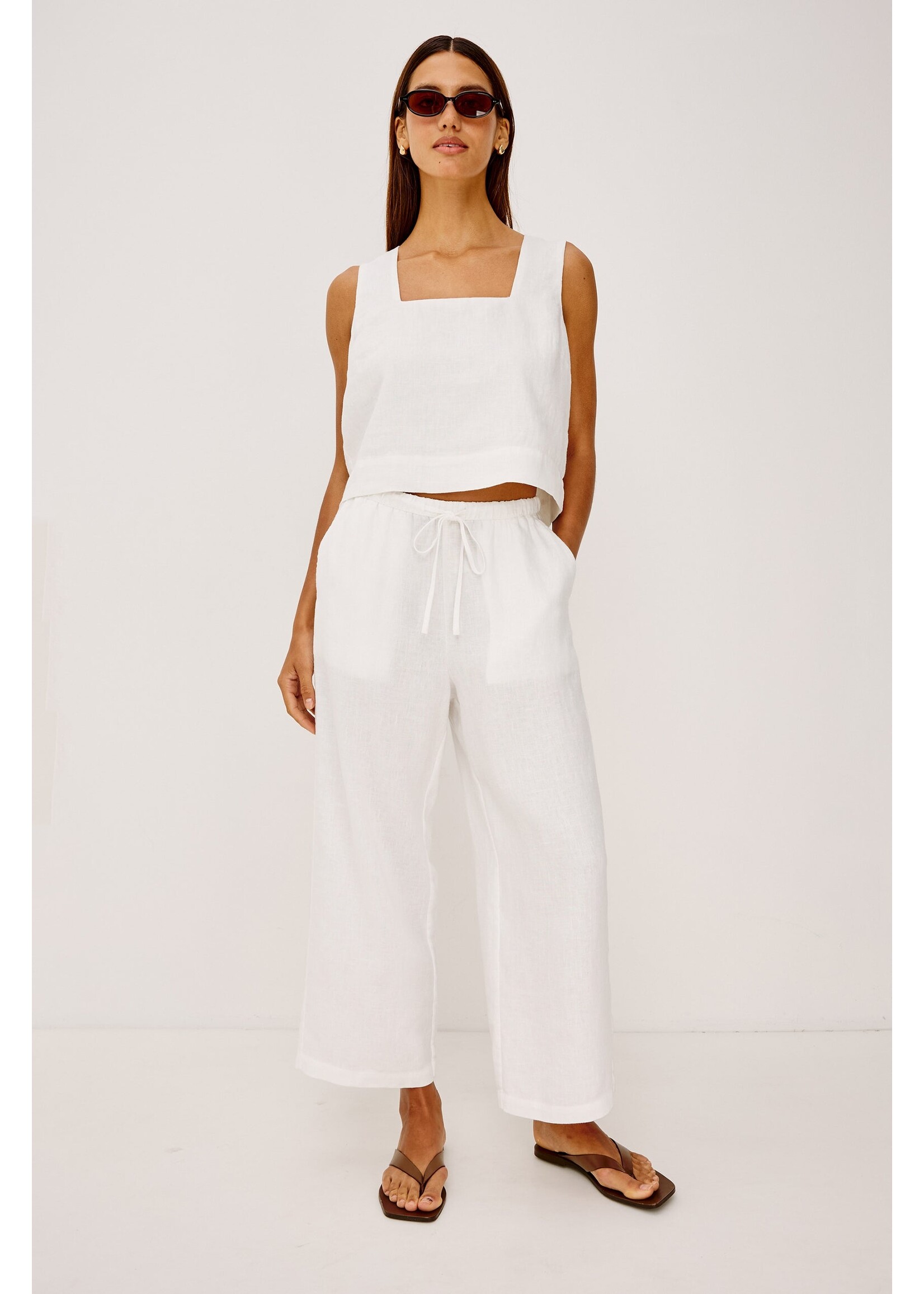 Rails Rails Pantalon Crop Emmie - White Linen