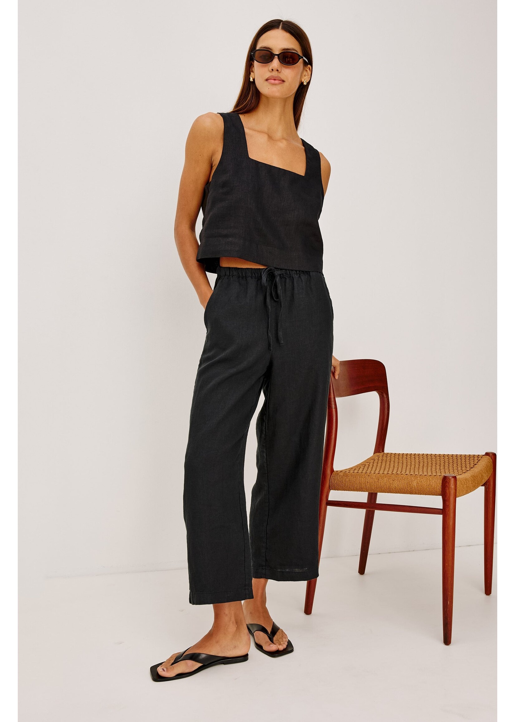 Rails Rails Emmie Crop Linen Pants - Black Linen