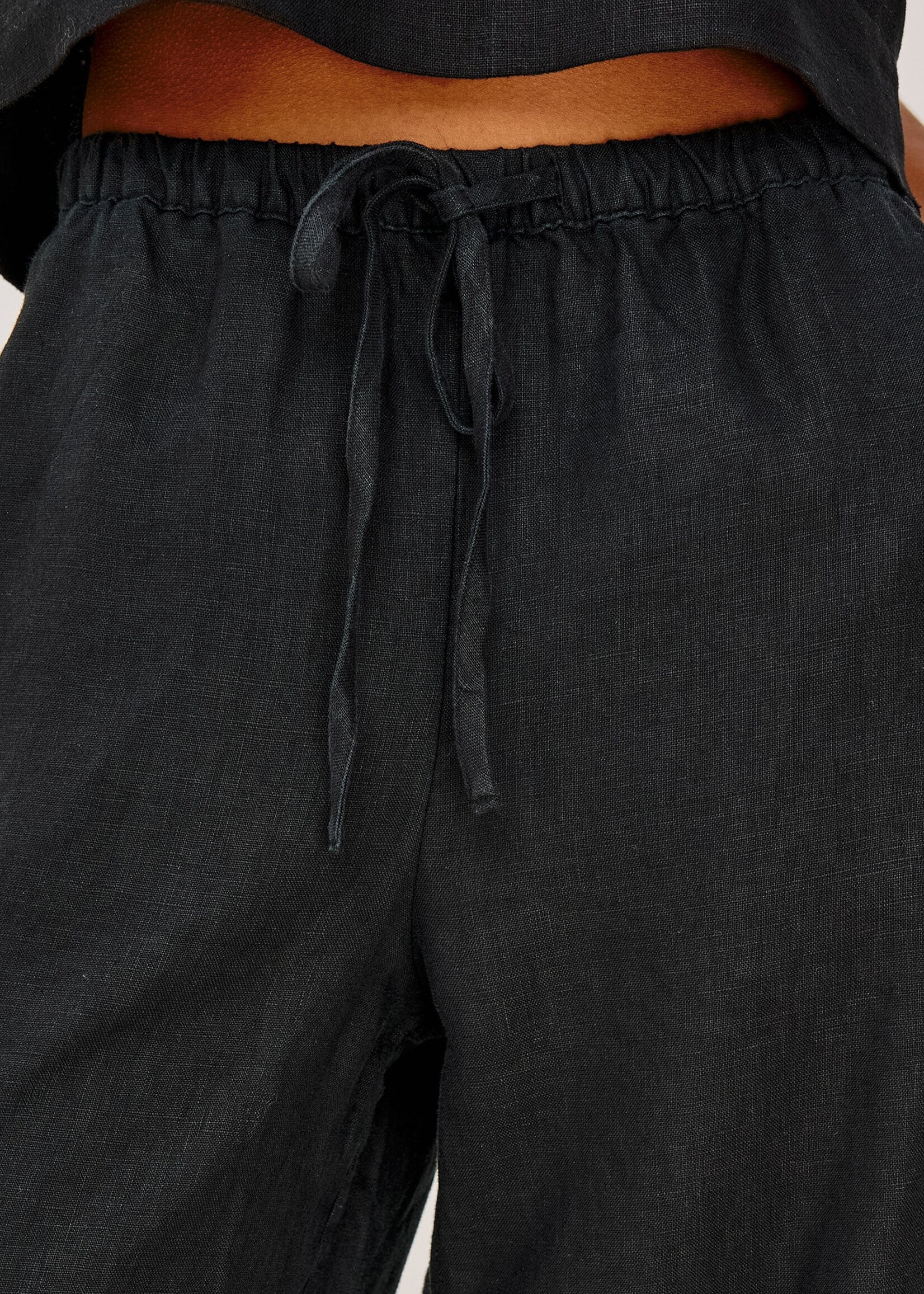 Rails Rails Pantalon Crop Emmie - Black Linen