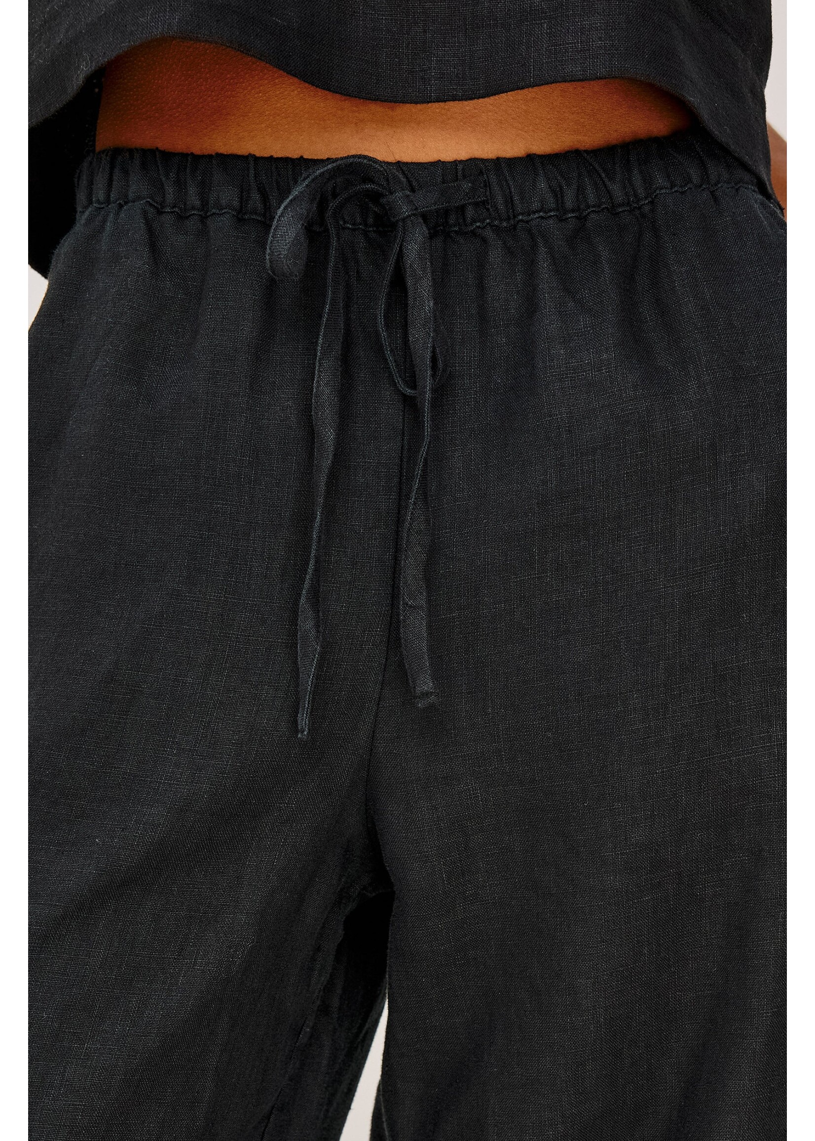 Rails Rails Pantalon Crop Emmie - Black Linen