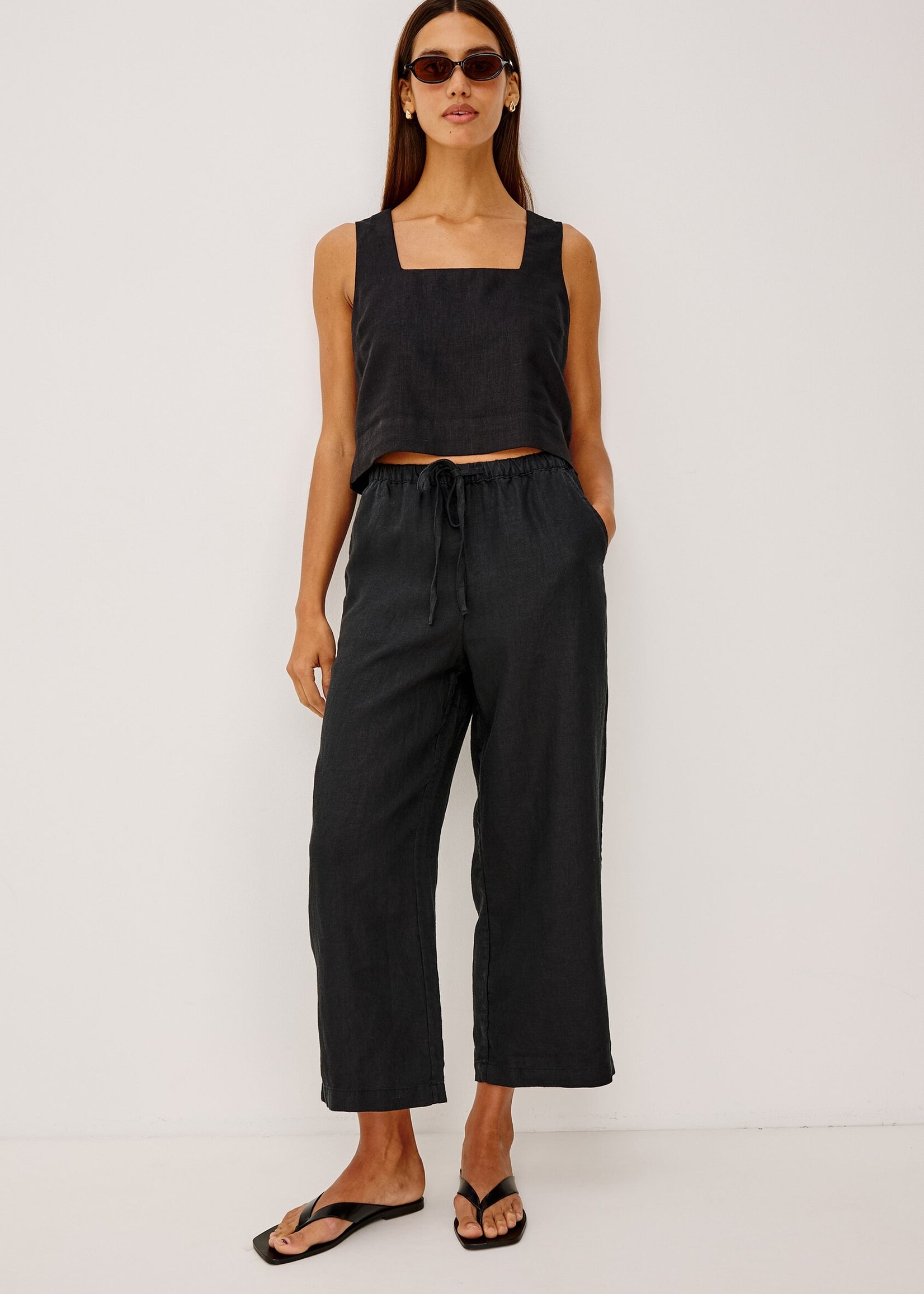 Rails Rails Emmie Crop Linen Pants - Black Linen